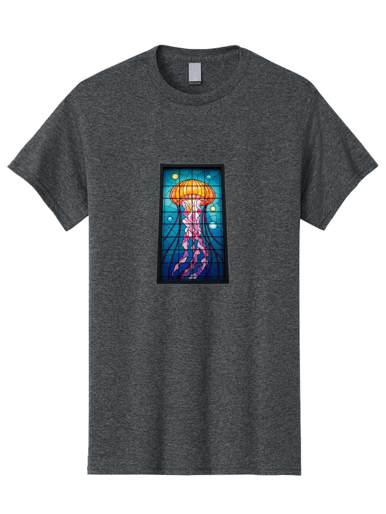 Jellyfish-Stained-Glass-Panel Men'S Graphic Tee, 100% Cotton, Comfortable Casual Summer Wear, Machine Washable, Vintage Camera, Old Camera, Antique Camera, Black Camera, Classic Photography, Photography Equipment, Nostalgic Device, Bar016 14