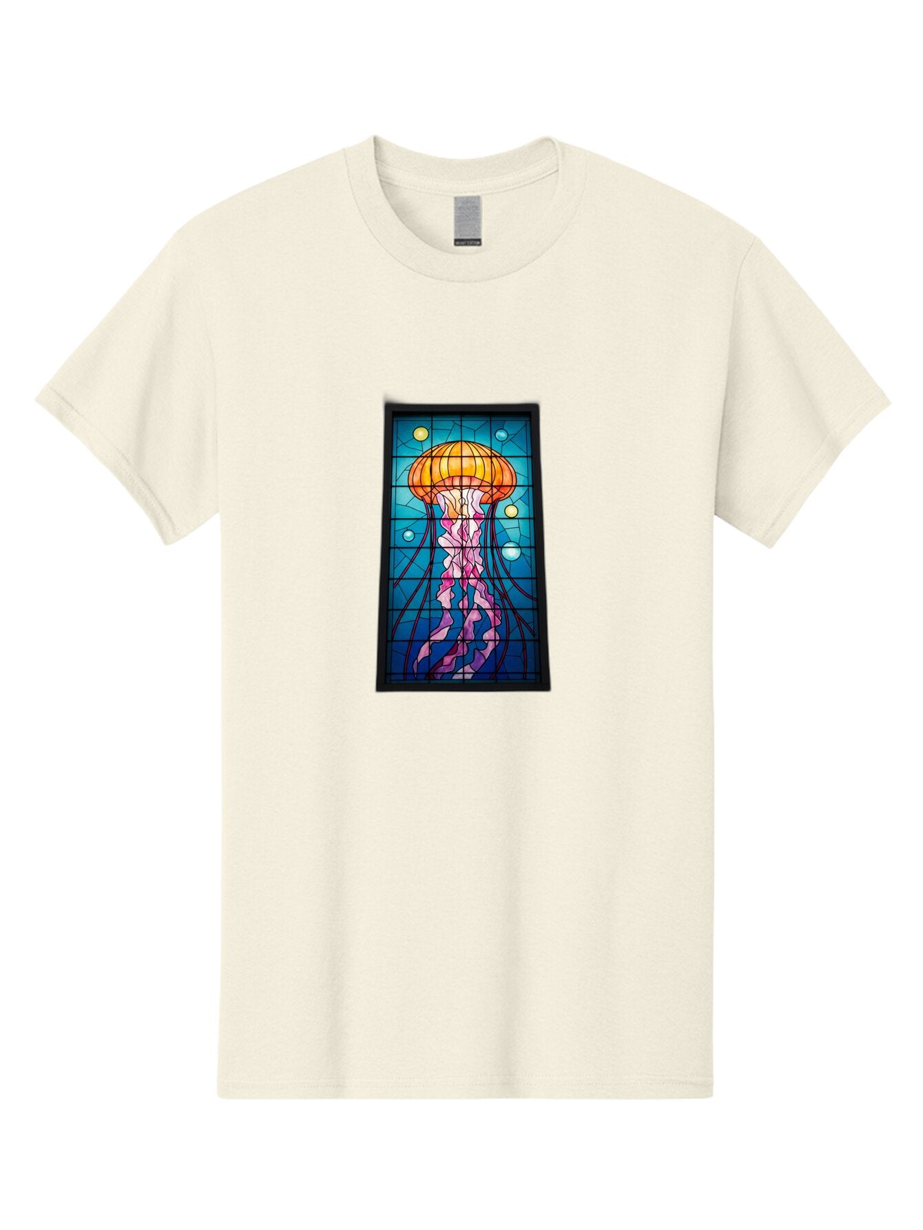 Jellyfish-Stained-Glass-Panel Men'S Graphic Tee, 100% Cotton, Comfortable Casual Summer Wear, Machine Washable, Vintage Camera, Old Camera, Antique Camera, Black Camera, Classic Photography, Photography Equipment, Nostalgic Device, Bar016 9