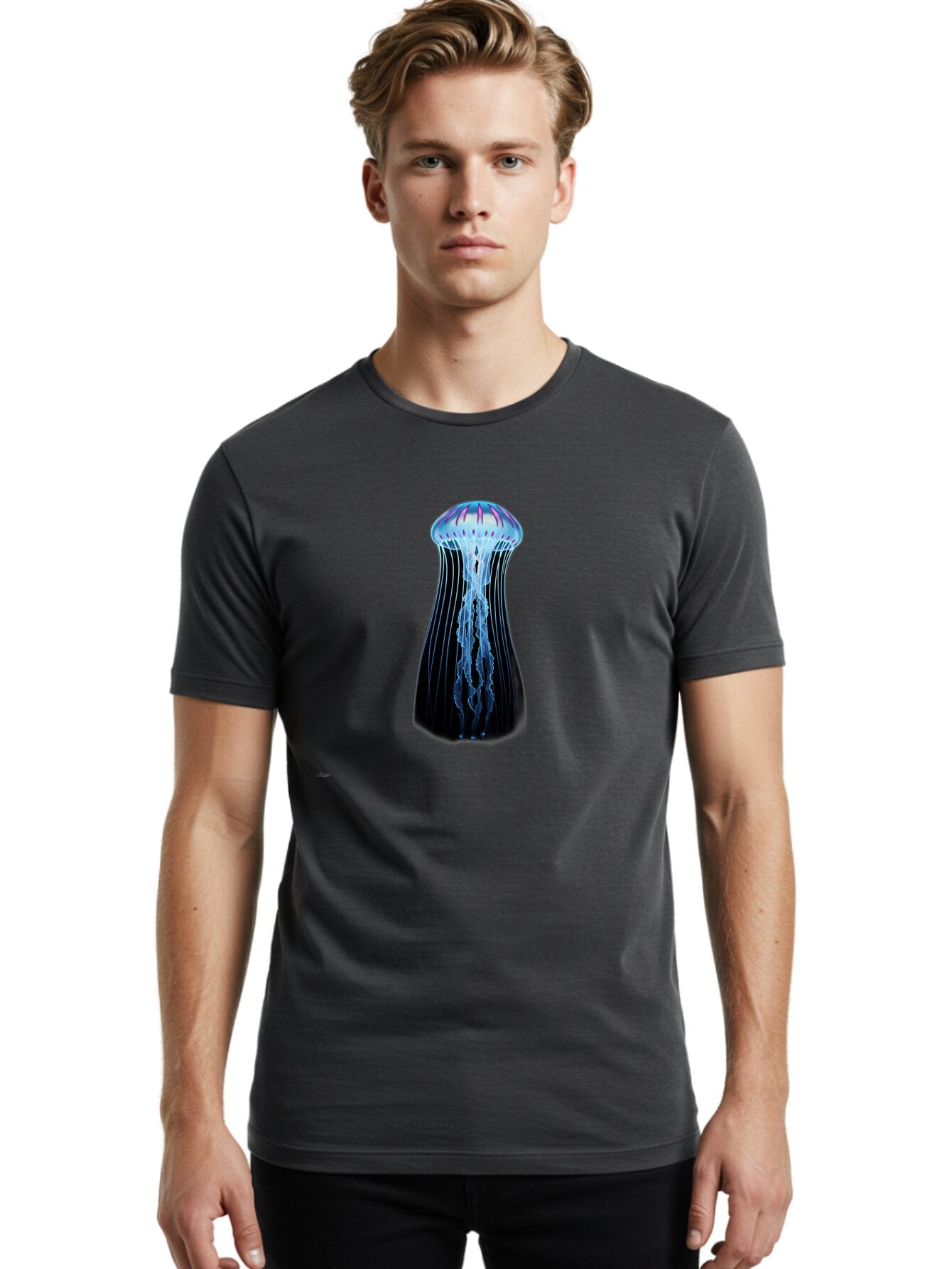 Jellyfish Men'S Graphic Tee, 100% Cotton, Comfortable Casual Summer Wear, Machine Washable, Vintage Camera, Old Camera, Antique Camera, Black Camera, Classic Photography, Photography Equipment, Nostalgic Device, Film Camera, Camera Art Bar018 25