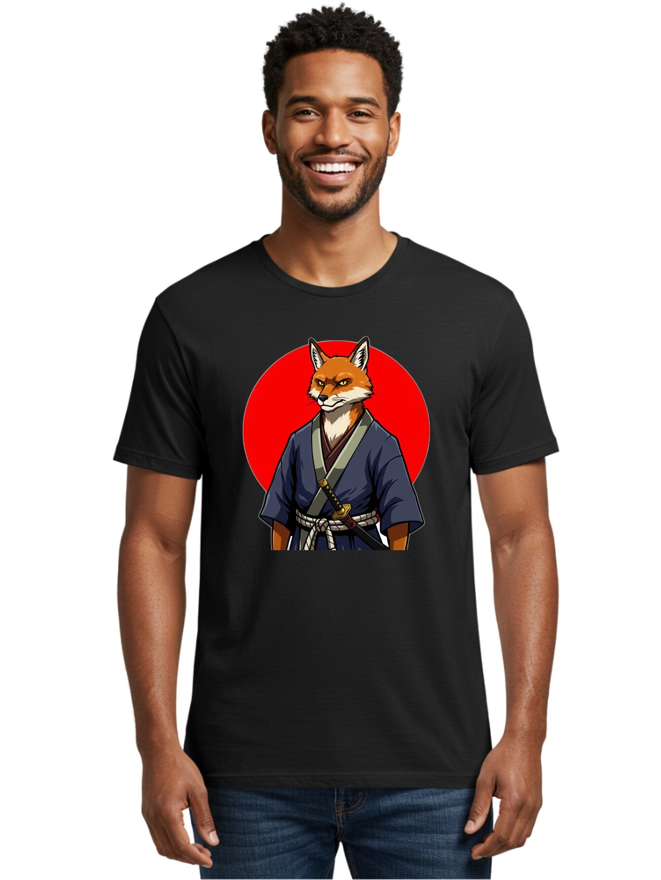 Kitsune-Samurai-1 Men'S Graphic Tee, 100% Cotton, Comfortable Casual Summer Wear, Machine Washable, Vintage Camera, Old Camera, Antique Camera, Black Camera, Classic Photography, Photography Equipment, Nostalgic Device, Film Camera, Camera Art Bar022 21