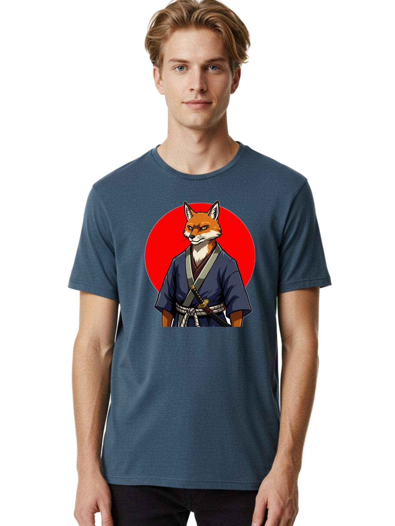 Kitsune-Samurai-1 Men'S Graphic Tee, 100% Cotton, Comfortable Casual Summer Wear, Machine Washable, Vintage Camera, Old Camera, Antique Camera, Black Camera, Classic Photography, Photography Equipment, Nostalgic Device, Film Camera, Camera Art Bar022 23