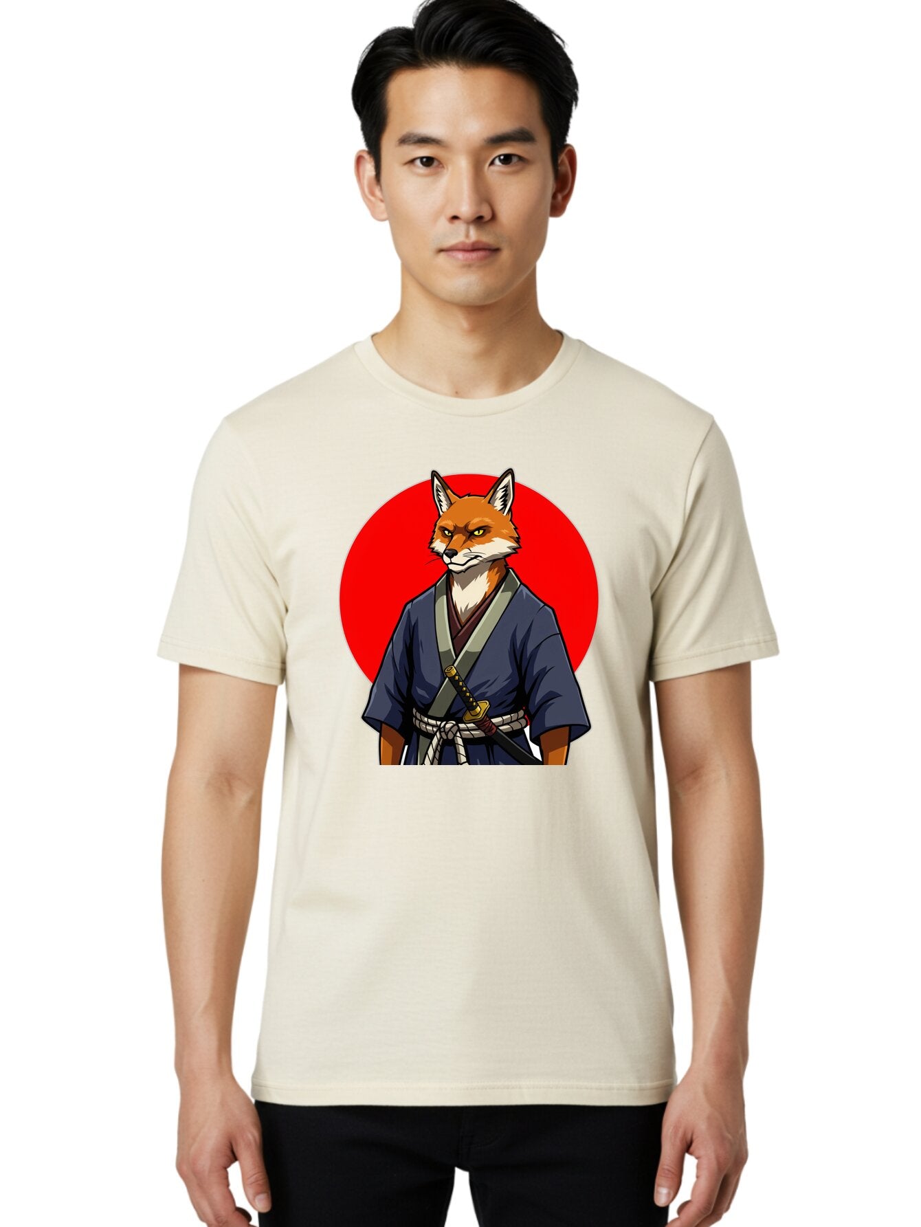 Kitsune-Samurai-1 Men'S Graphic Tee, 100% Cotton, Comfortable Casual Summer Wear, Machine Washable, Vintage Camera, Old Camera, Antique Camera, Black Camera, Classic Photography, Photography Equipment, Nostalgic Device, Film Camera, Camera Art Bar022 22