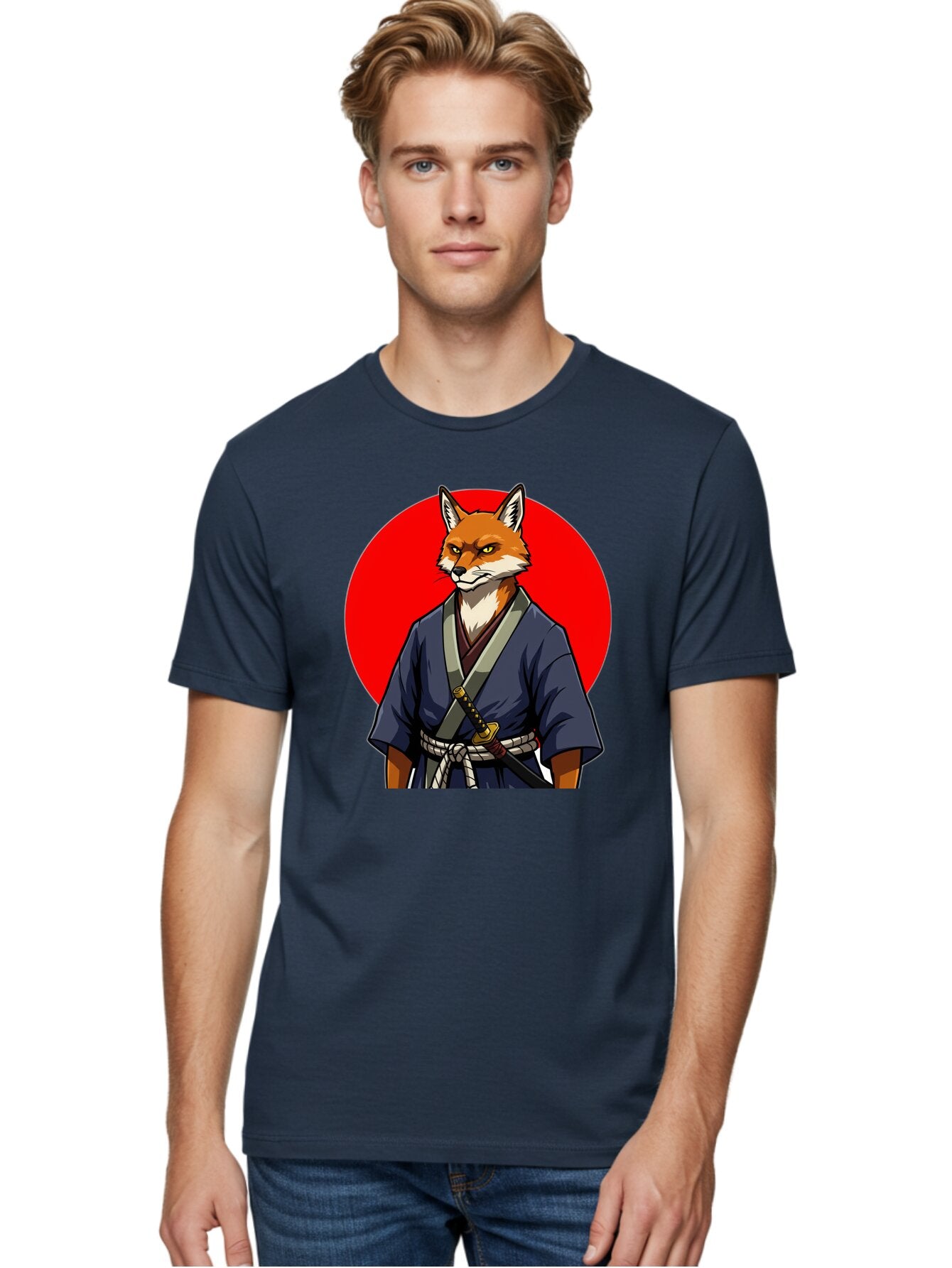 Kitsune-Samurai-1 Men'S Graphic Tee, 100% Cotton, Comfortable Casual Summer Wear, Machine Washable, Vintage Camera, Old Camera, Antique Camera, Black Camera, Classic Photography, Photography Equipment, Nostalgic Device, Film Camera, Camera Art Bar022 30