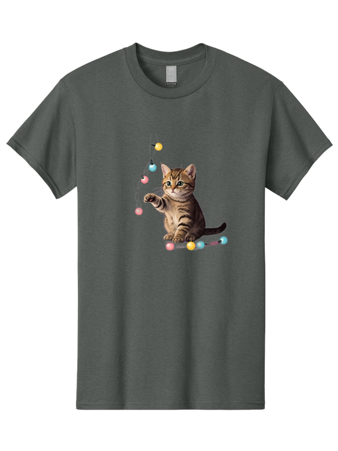 Kitten-Playing-With-String-Lights Men'S Graphic Tee, 100% Cotton, Comfortable Casual Summer Wear, Machine Washable, Vintage Camera, Old Camera, Antique Camera, Black Camera, Classic Photography, Photography Equipment, Nostalgic Device, Bar027 14