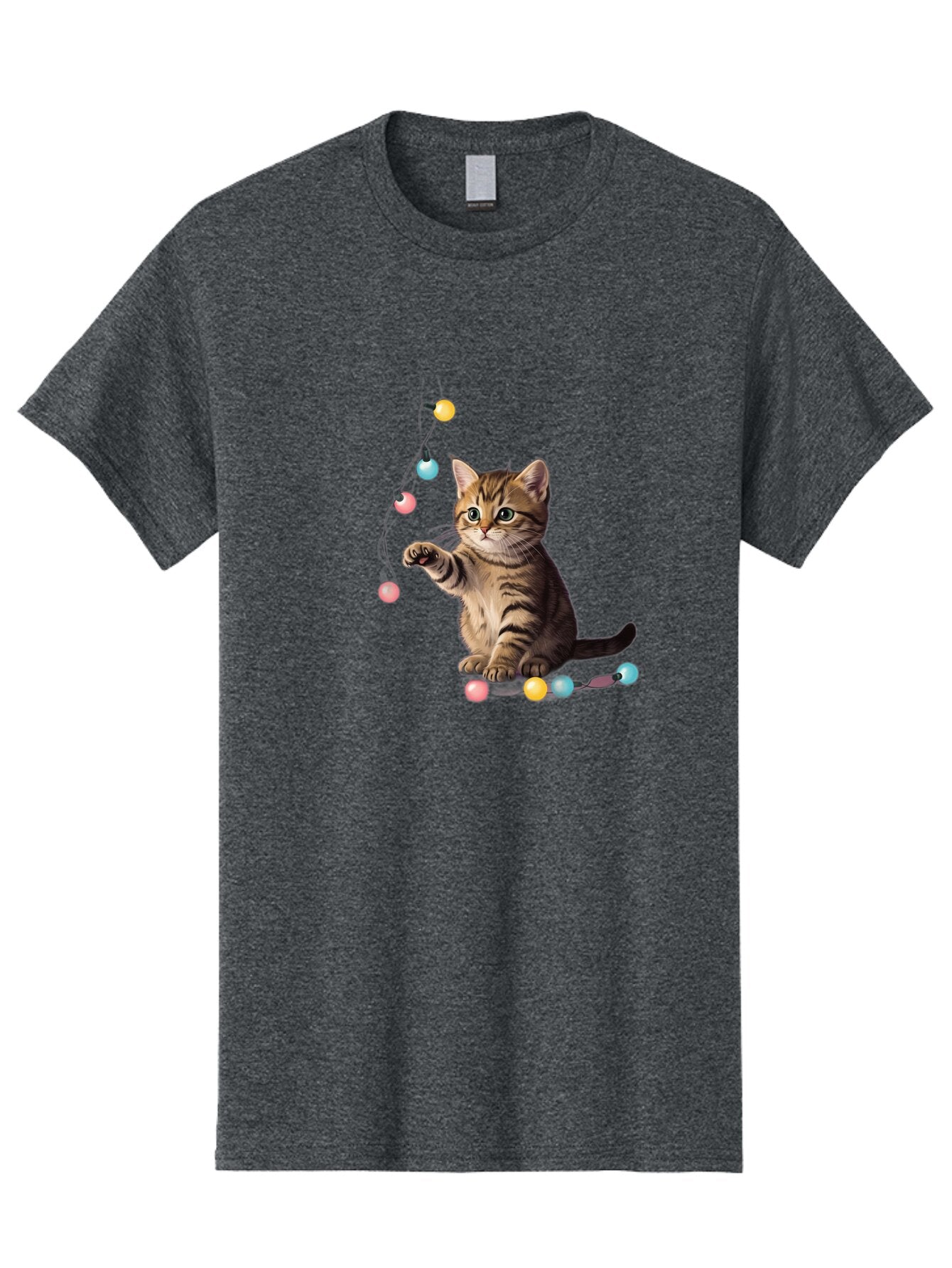Kitten-Playing-With-String-Lights Men'S Graphic Tee, 100% Cotton, Comfortable Casual Summer Wear, Machine Washable, Vintage Camera, Old Camera, Antique Camera, Black Camera, Classic Photography, Photography Equipment, Nostalgic Device, Bar027 1