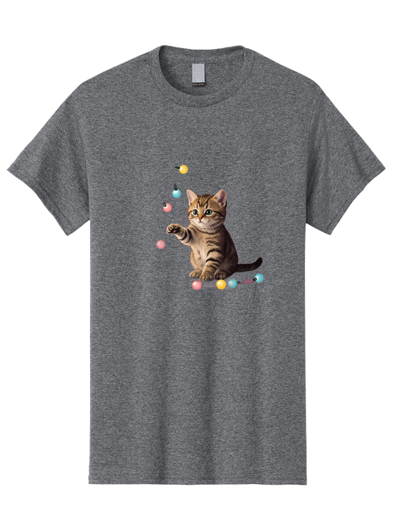 Kitten-Playing-With-String-Lights Men'S Graphic Tee, 100% Cotton, Comfortable Casual Summer Wear, Machine Washable, Vintage Camera, Old Camera, Antique Camera, Black Camera, Classic Photography, Photography Equipment, Nostalgic Device, Bar027 8