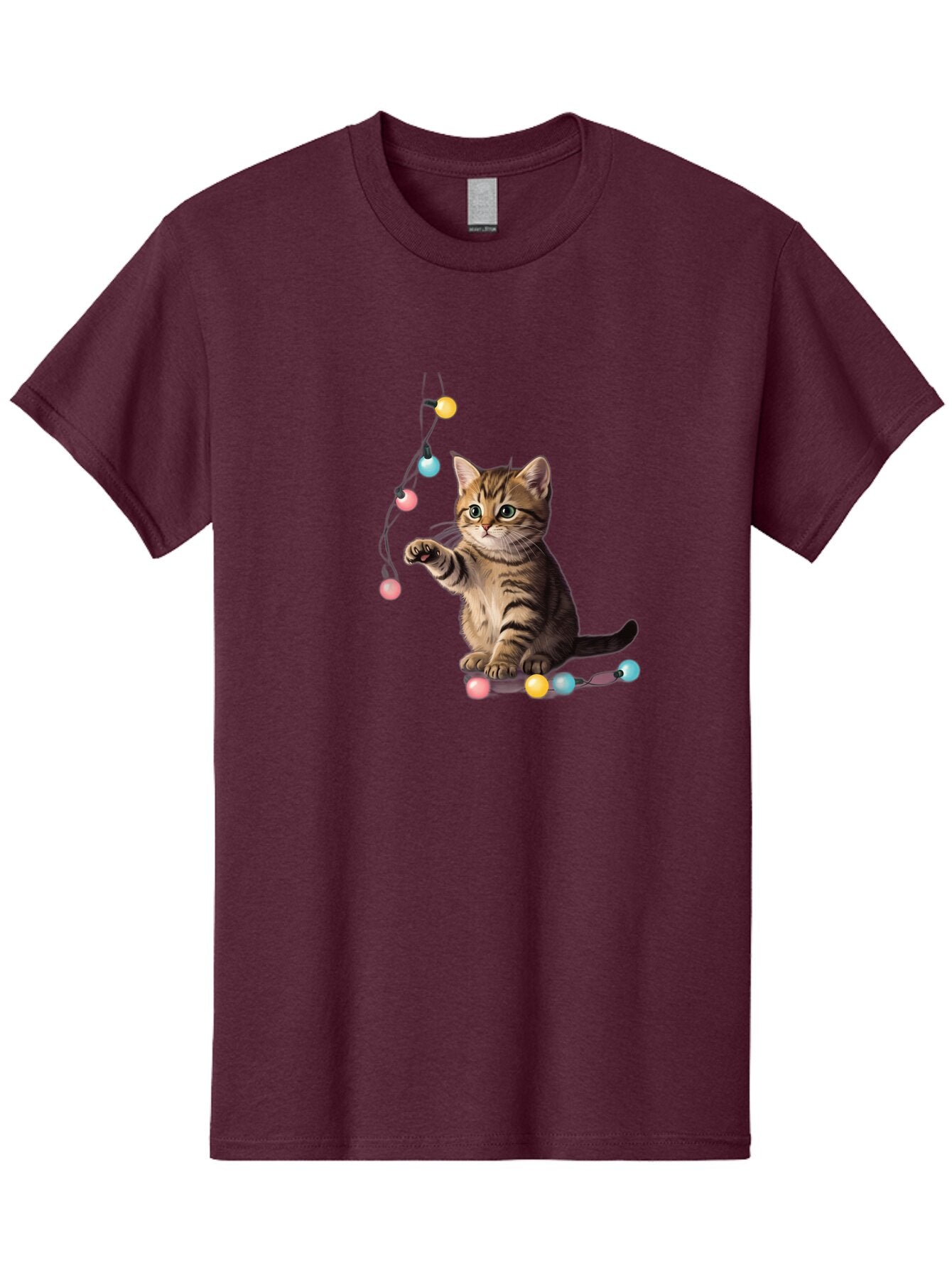 Kitten-Playing-With-String-Lights Men'S Graphic Tee, 100% Cotton, Comfortable Casual Summer Wear, Machine Washable, Vintage Camera, Old Camera, Antique Camera, Black Camera, Classic Photography, Photography Equipment, Nostalgic Device, Bar027 12