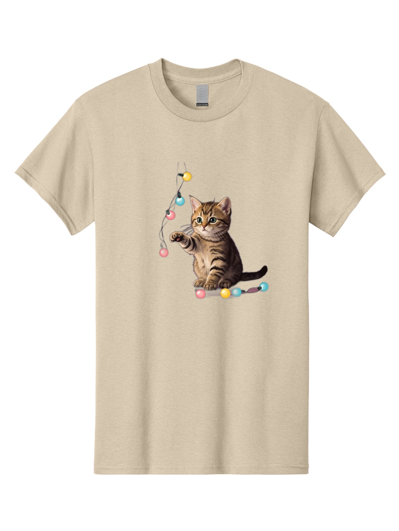 Kitten-Playing-With-String-Lights Men'S Graphic Tee, 100% Cotton, Comfortable Casual Summer Wear, Machine Washable, Vintage Camera, Old Camera, Antique Camera, Black Camera, Classic Photography, Photography Equipment, Nostalgic Device, Bar027 10