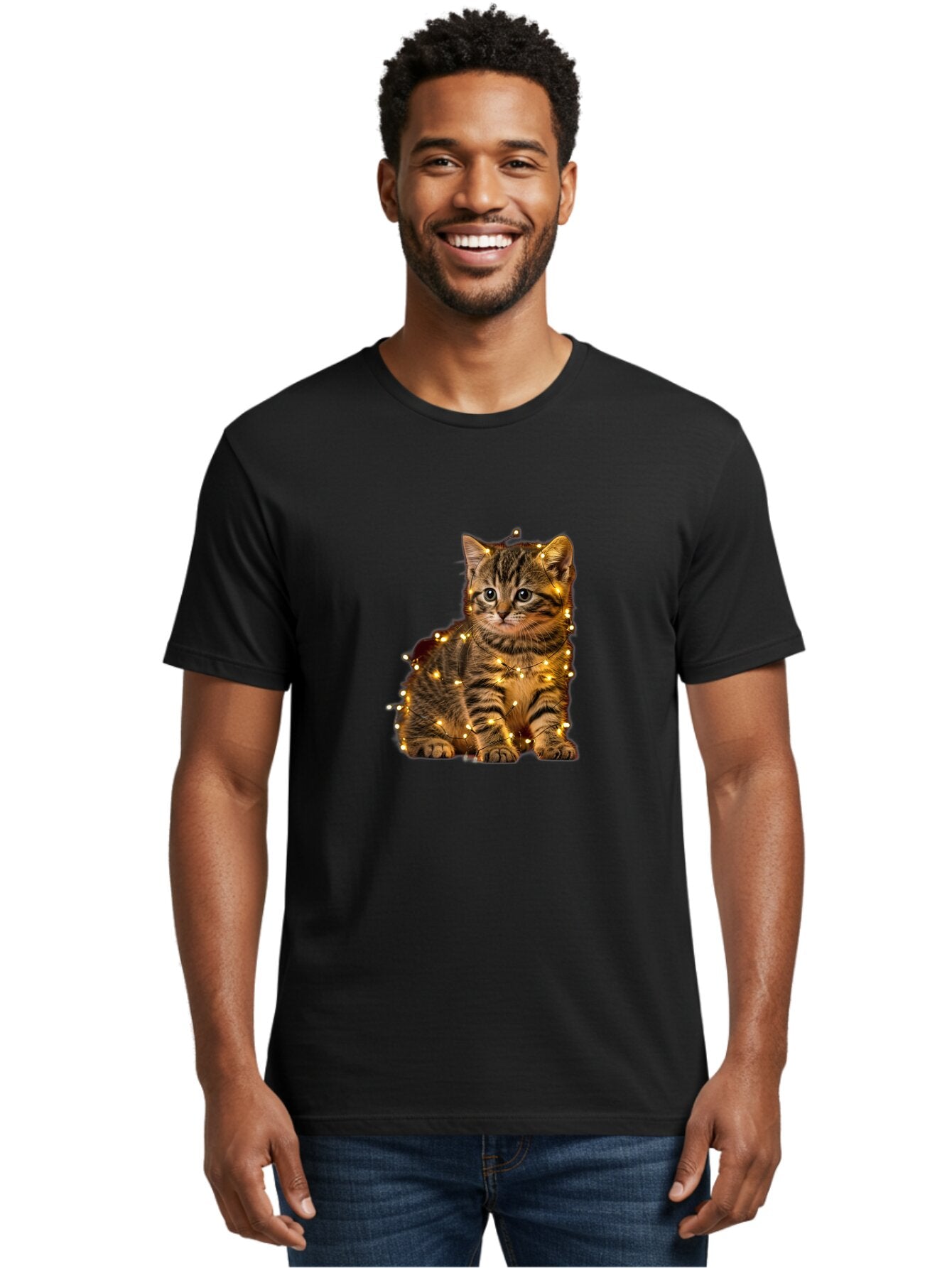 Kitten-With-Christmas-Lights Men'S Graphic Tee, 100% Cotton, Comfortable Casual Summer Wear, Machine Washable, Vintage Camera, Old Camera, Antique Camera, Black Camera, Classic Photography, Photography Equipment, Nostalgic Device, Film Camera, Bar028 24