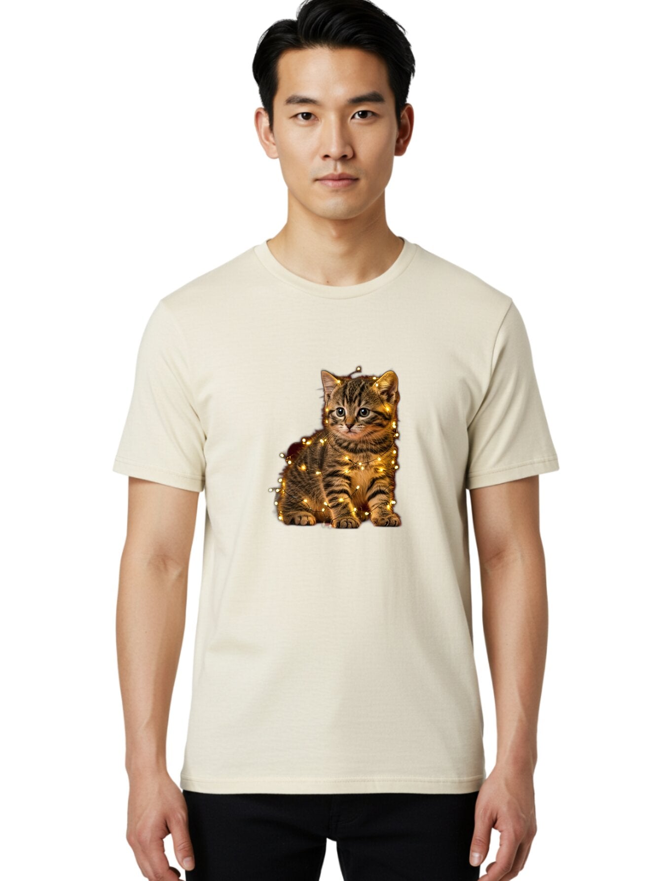 Kitten-With-Christmas-Lights Men'S Graphic Tee, 100% Cotton, Comfortable Casual Summer Wear, Machine Washable, Vintage Camera, Old Camera, Antique Camera, Black Camera, Classic Photography, Photography Equipment, Nostalgic Device, Film Camera, Bar028 27