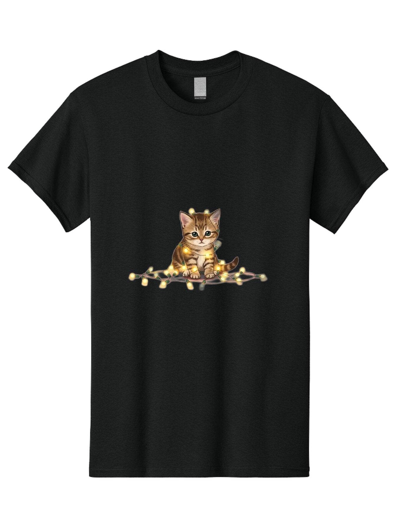 Kitten-With-Fairy-Lights Men'S Graphic Tee, 100% Cotton, Comfortable Casual Summer Wear, Machine Washable, Vintage Camera, Old Camera, Antique Camera, Black Camera, Classic Photography, Photography Equipment, Nostalgic Device, Film Camera, Bar029 8