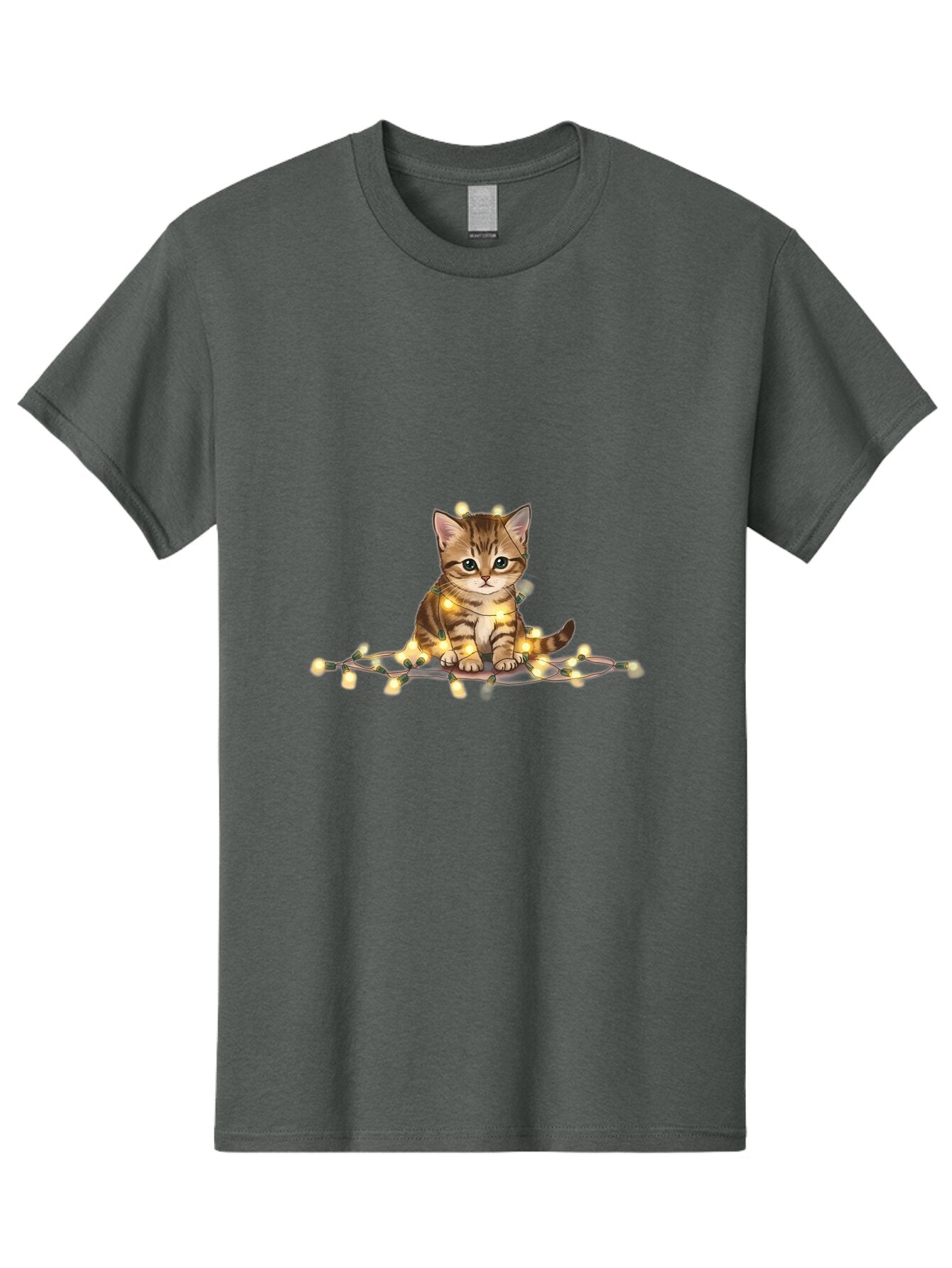 Kitten-With-Fairy-Lights Men'S Graphic Tee, 100% Cotton, Comfortable Casual Summer Wear, Machine Washable, Vintage Camera, Old Camera, Antique Camera, Black Camera, Classic Photography, Photography Equipment, Nostalgic Device, Film Camera, Bar029 1