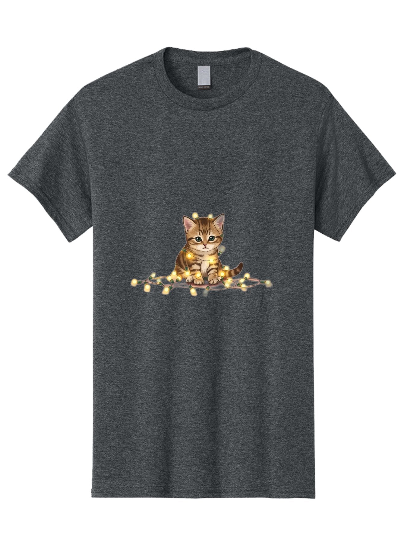 Kitten-With-Fairy-Lights Men'S Graphic Tee, 100% Cotton, Comfortable Casual Summer Wear, Machine Washable, Vintage Camera, Old Camera, Antique Camera, Black Camera, Classic Photography, Photography Equipment, Nostalgic Device, Film Camera, Bar029 5