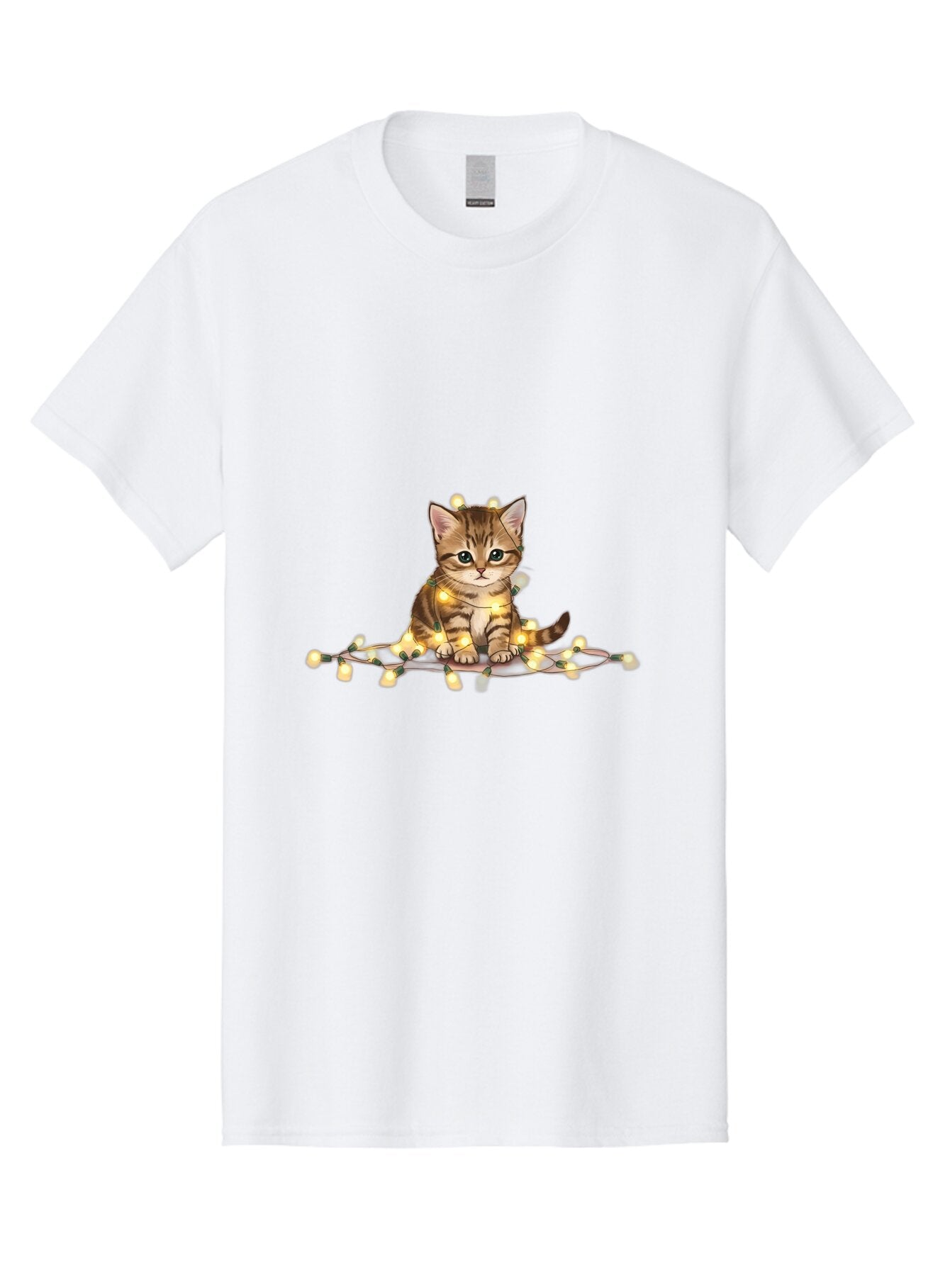Kitten-With-Fairy-Lights Men'S Graphic Tee, 100% Cotton, Comfortable Casual Summer Wear, Machine Washable, Vintage Camera, Old Camera, Antique Camera, Black Camera, Classic Photography, Photography Equipment, Nostalgic Device, Film Camera, Bar029 3