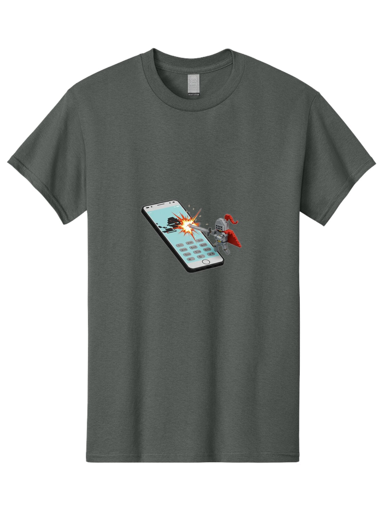 Knight-Attacking-Phone Men'S Graphic Tee, 100% Cotton, Comfortable Casual Summer Wear, Machine Washable, Vintage Camera, Old Camera, Antique Camera, Black Camera, Classic Photography, Photography Equipment, Nostalgic Device, Film Camera, Bar032 10