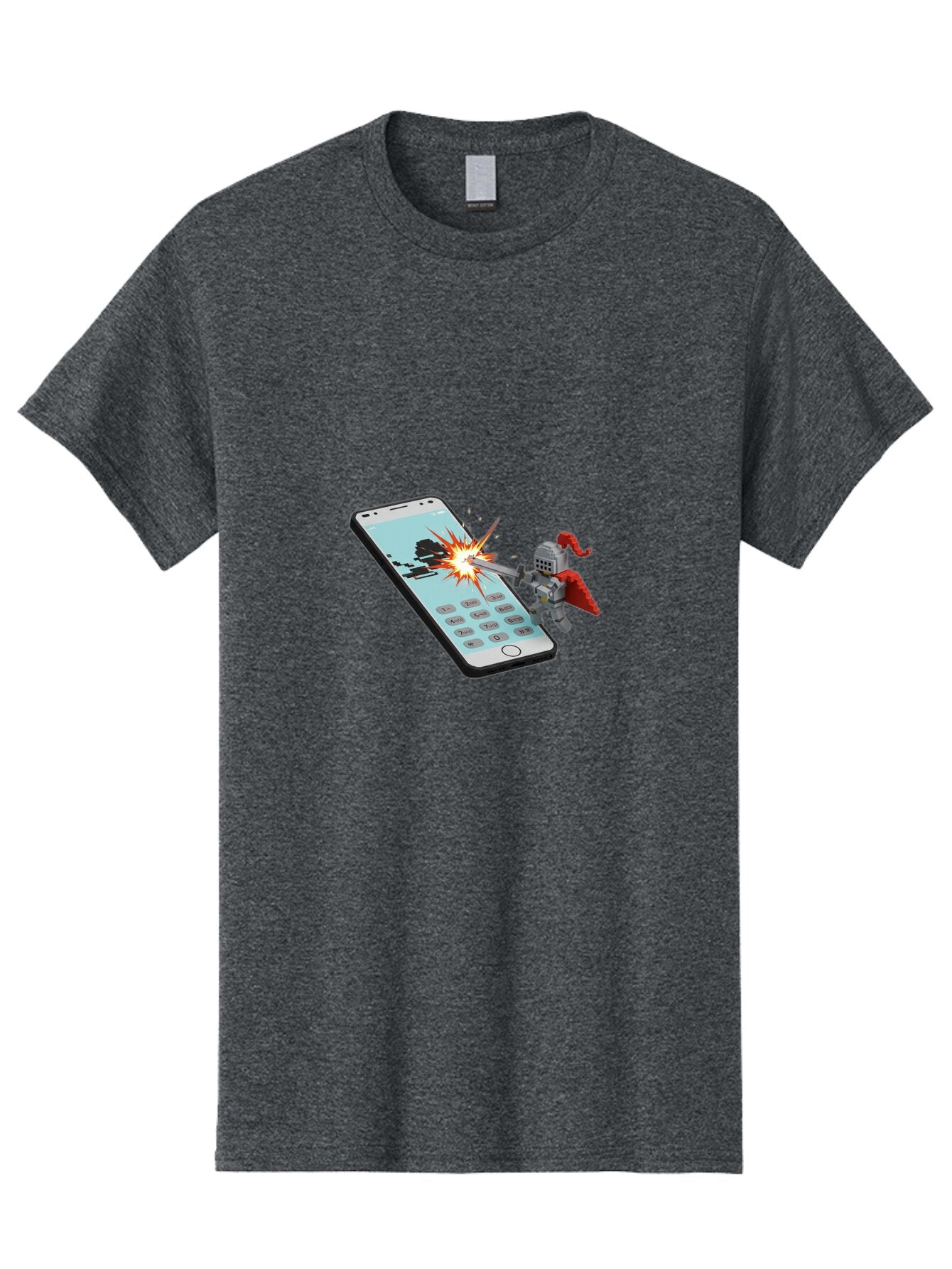 Knight-Attacking-Phone Men'S Graphic Tee, 100% Cotton, Comfortable Casual Summer Wear, Machine Washable, Vintage Camera, Old Camera, Antique Camera, Black Camera, Classic Photography, Photography Equipment, Nostalgic Device, Film Camera, Bar032 5
