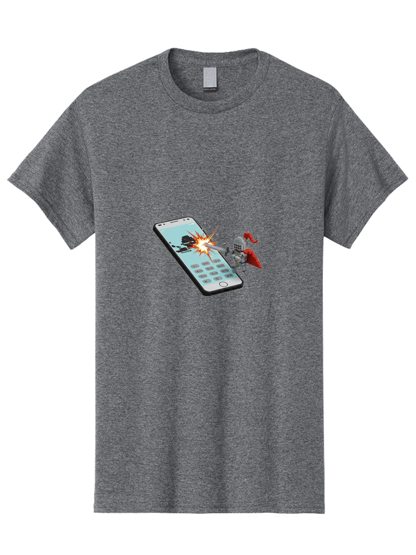 Knight-Attacking-Phone Men'S Graphic Tee, 100% Cotton, Comfortable Casual Summer Wear, Machine Washable, Vintage Camera, Old Camera, Antique Camera, Black Camera, Classic Photography, Photography Equipment, Nostalgic Device, Film Camera, Bar032 7