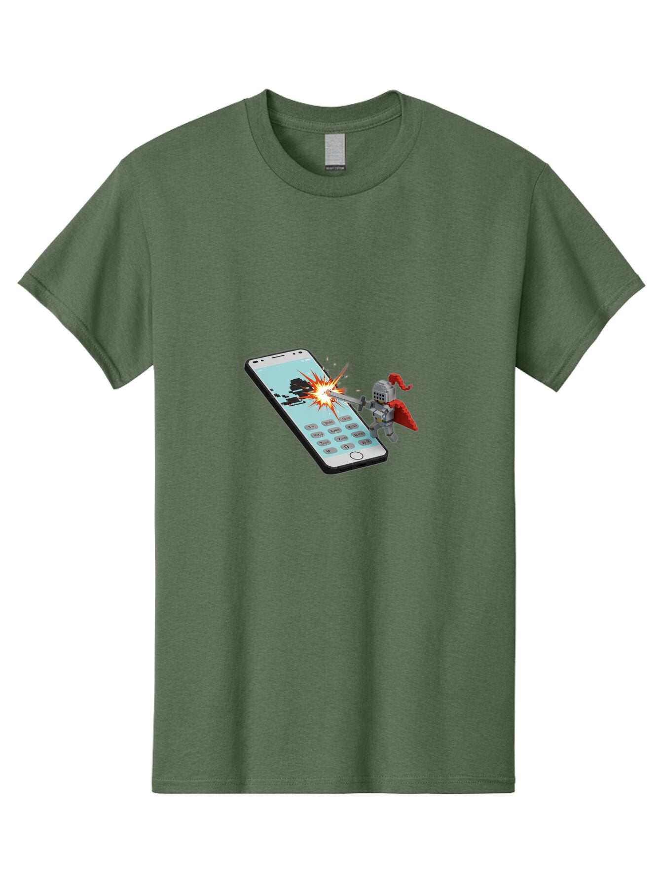 Knight-Attacking-Phone Men'S Graphic Tee, 100% Cotton, Comfortable Casual Summer Wear, Machine Washable, Vintage Camera, Old Camera, Antique Camera, Black Camera, Classic Photography, Photography Equipment, Nostalgic Device, Film Camera, Bar032 2