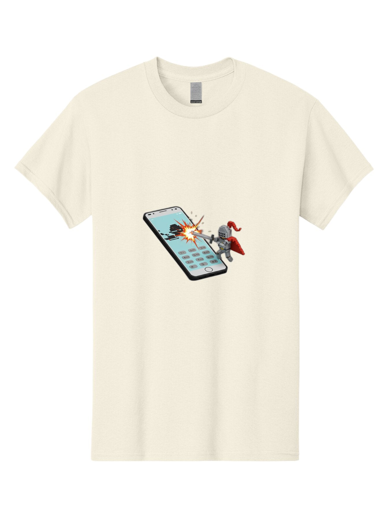 Knight-Attacking-Phone Men'S Graphic Tee, 100% Cotton, Comfortable Casual Summer Wear, Machine Washable, Vintage Camera, Old Camera, Antique Camera, Black Camera, Classic Photography, Photography Equipment, Nostalgic Device, Film Camera, Bar032 13