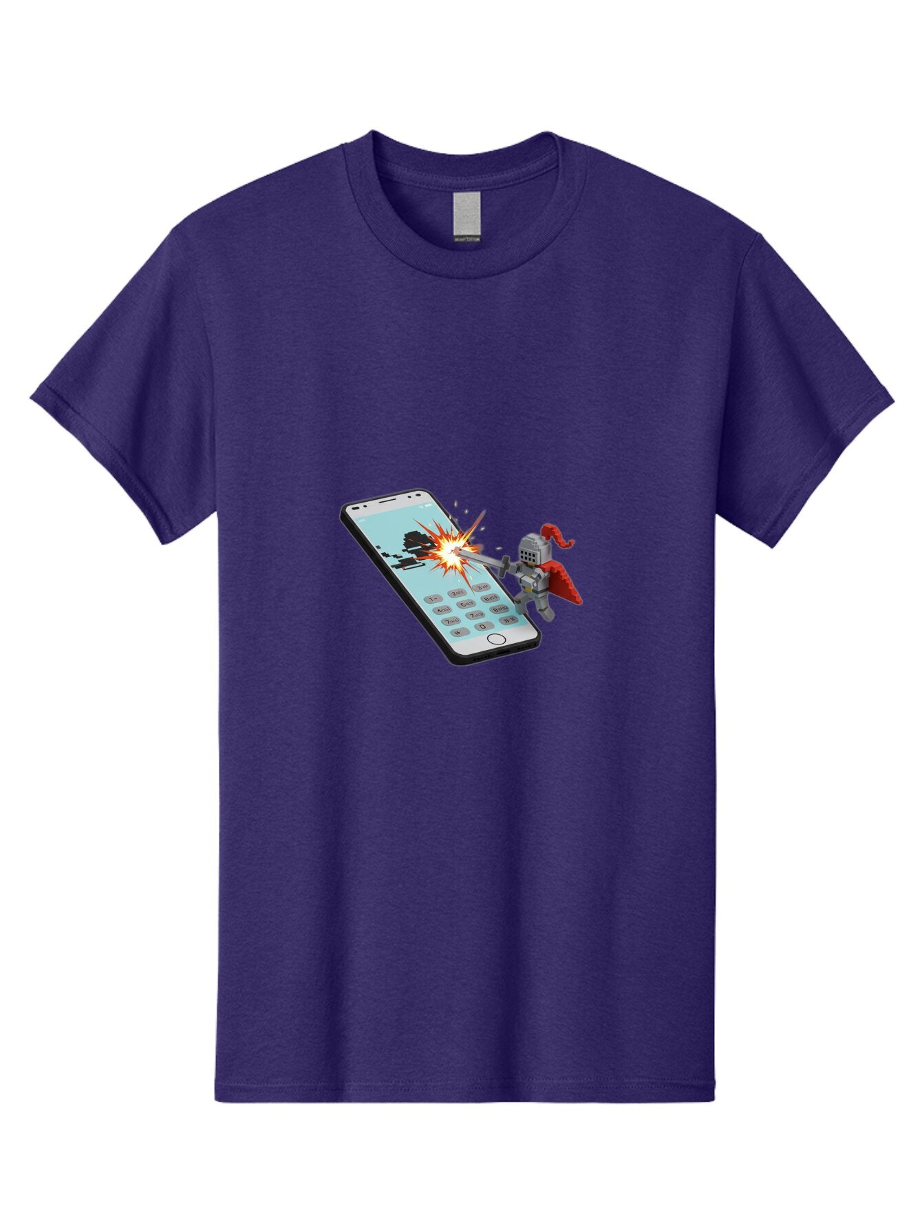 Knight-Attacking-Phone Men'S Graphic Tee, 100% Cotton, Comfortable Casual Summer Wear, Machine Washable, Vintage Camera, Old Camera, Antique Camera, Black Camera, Classic Photography, Photography Equipment, Nostalgic Device, Film Camera, Bar032 3
