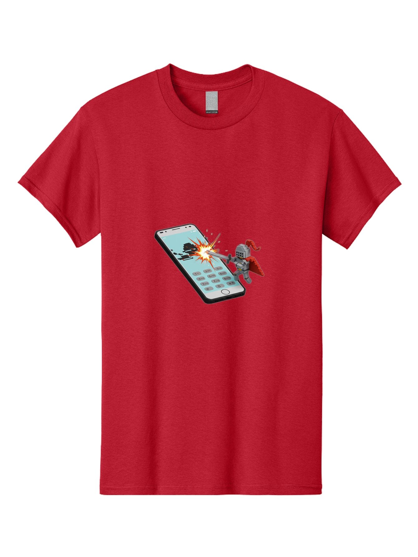 Knight-Attacking-Phone Men'S Graphic Tee, 100% Cotton, Comfortable Casual Summer Wear, Machine Washable, Vintage Camera, Old Camera, Antique Camera, Black Camera, Classic Photography, Photography Equipment, Nostalgic Device, Film Camera, Bar032 4