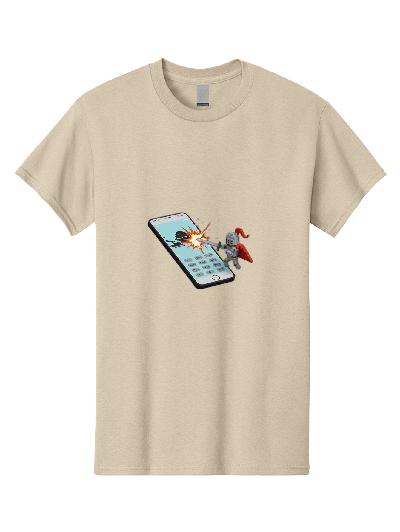Knight-Attacking-Phone Men'S Graphic Tee, 100% Cotton, Comfortable Casual Summer Wear, Machine Washable, Vintage Camera, Old Camera, Antique Camera, Black Camera, Classic Photography, Photography Equipment, Nostalgic Device, Film Camera, Bar032 11