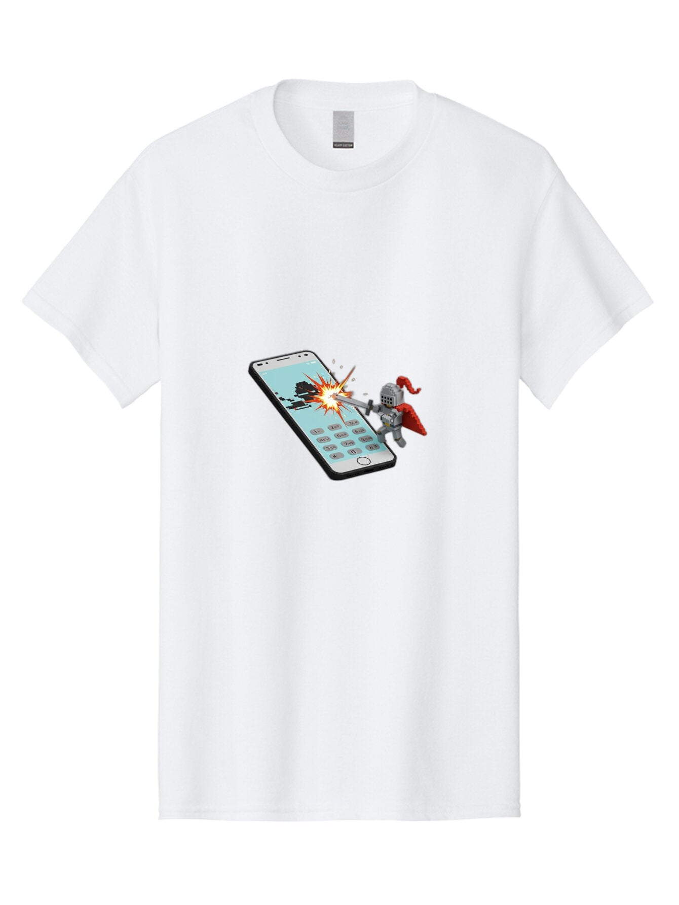 Knight-Attacking-Phone Men'S Graphic Tee, 100% Cotton, Comfortable Casual Summer Wear, Machine Washable, Vintage Camera, Old Camera, Antique Camera, Black Camera, Classic Photography, Photography Equipment, Nostalgic Device, Film Camera, Bar032 15