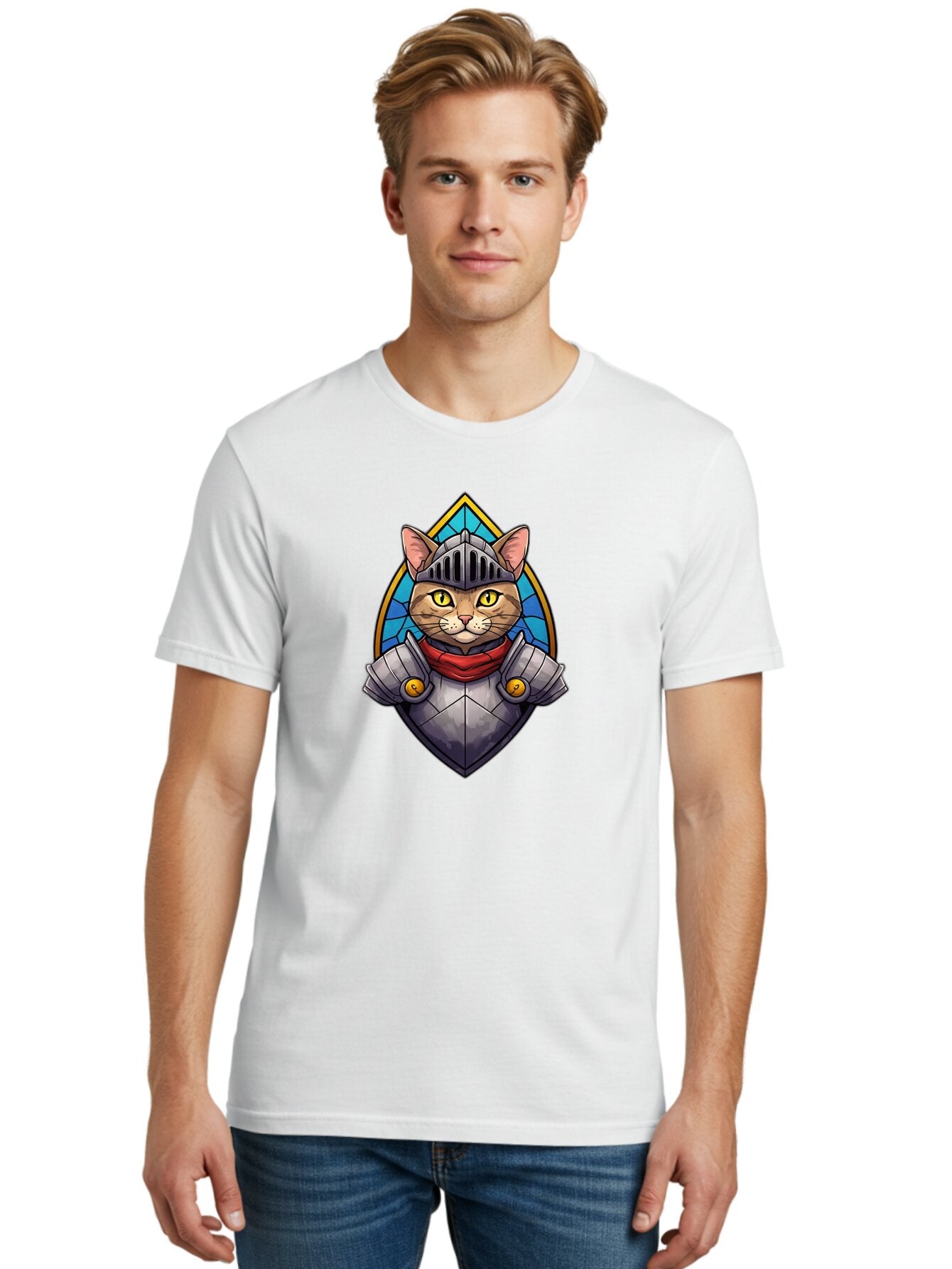 Knight-Cat-2 Men'S Graphic Tee, 100% Cotton, Comfortable Casual Summer Wear, Machine Washable, Vintage Camera, Old Camera, Antique Camera, Black Camera, Classic Photography, Photography Equipment, Nostalgic Device, Film Camera, Camera Art Bar034 22