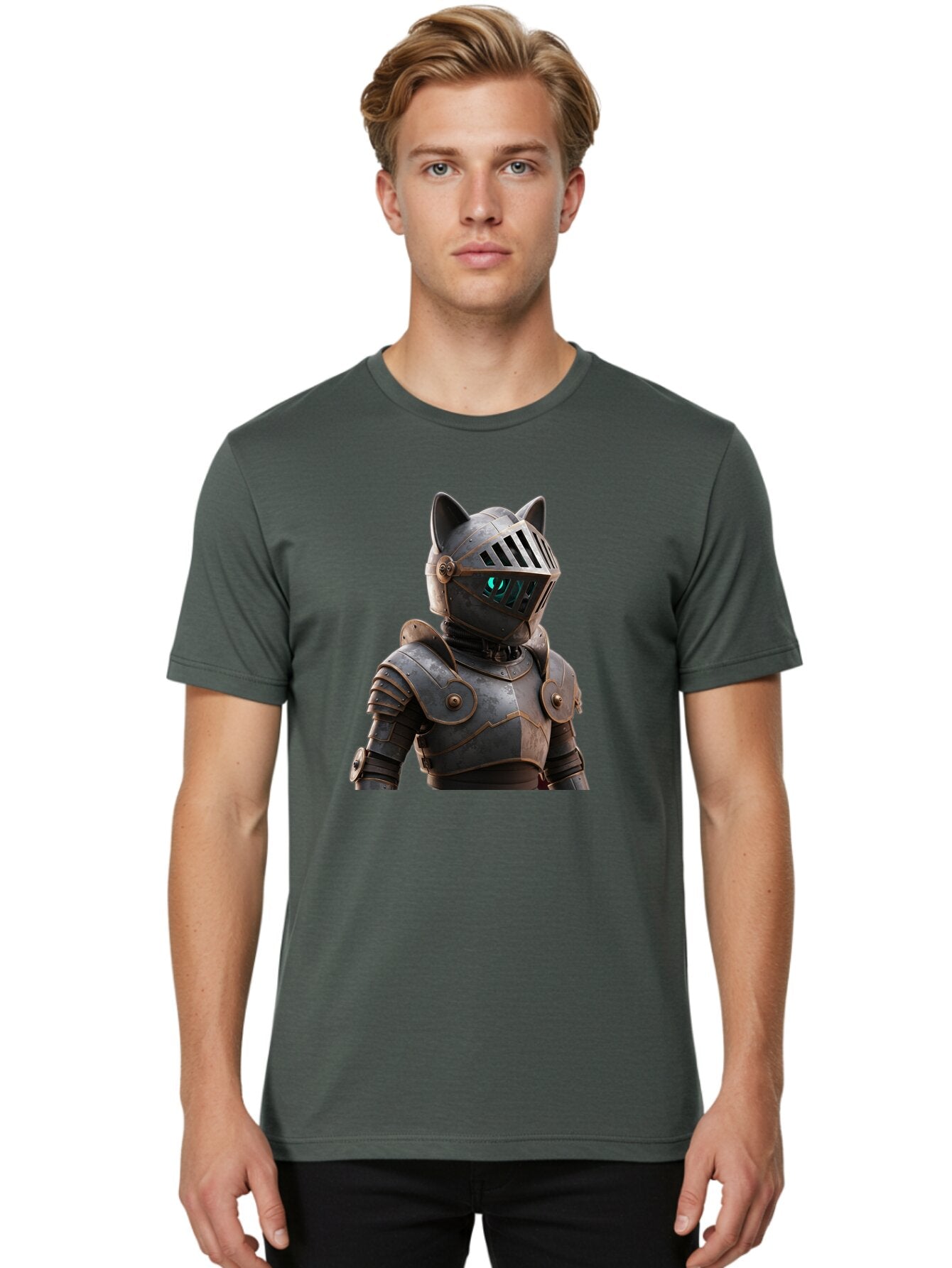Knight-Cat-3 Men'S Graphic Tee, 100% Cotton, Comfortable Casual Summer Wear, Machine Washable, Vintage Camera, Old Camera, Antique Camera, Black Camera, Classic Photography, Photography Equipment, Nostalgic Device, Film Camera, Camera Art Bar035 27