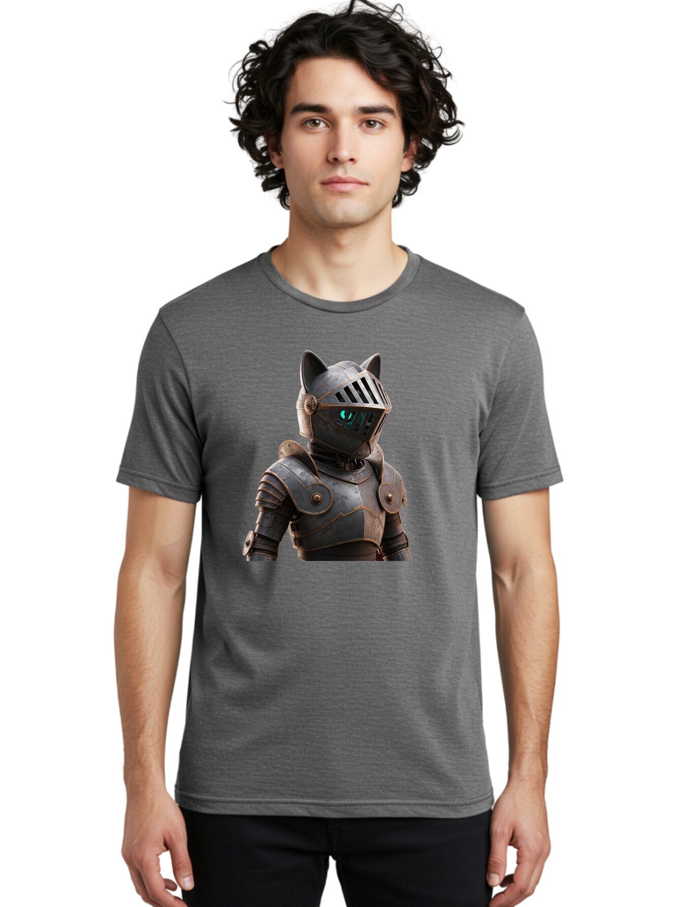 Knight-Cat-3 Men'S Graphic Tee, 100% Cotton, Comfortable Casual Summer Wear, Machine Washable, Vintage Camera, Old Camera, Antique Camera, Black Camera, Classic Photography, Photography Equipment, Nostalgic Device, Film Camera, Camera Art Bar035 30