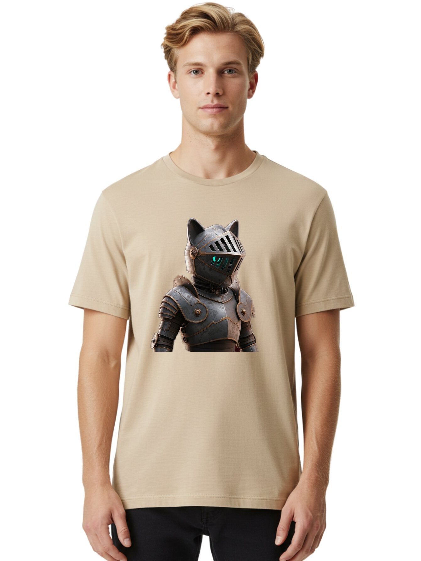 Knight-Cat-3 Men'S Graphic Tee, 100% Cotton, Comfortable Casual Summer Wear, Machine Washable, Vintage Camera, Old Camera, Antique Camera, Black Camera, Classic Photography, Photography Equipment, Nostalgic Device, Film Camera, Camera Art Bar035 28