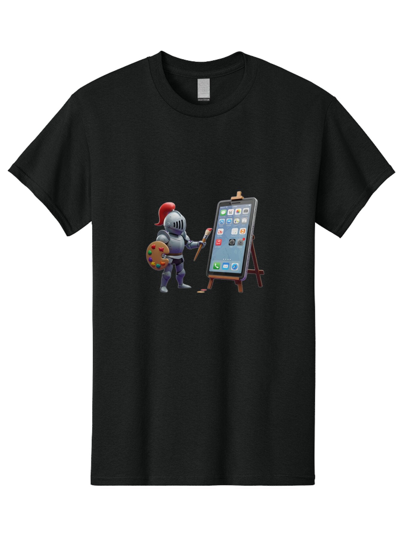 Knight-Painting-Iphone Men'S Graphic Tee, 100% Cotton, Comfortable Casual Summer Wear, Machine Washable, Vintage Camera, Old Camera, Antique Camera, Black Camera, Classic Photography, Photography Equipment, Nostalgic Device, Film Camera, Bar037 11