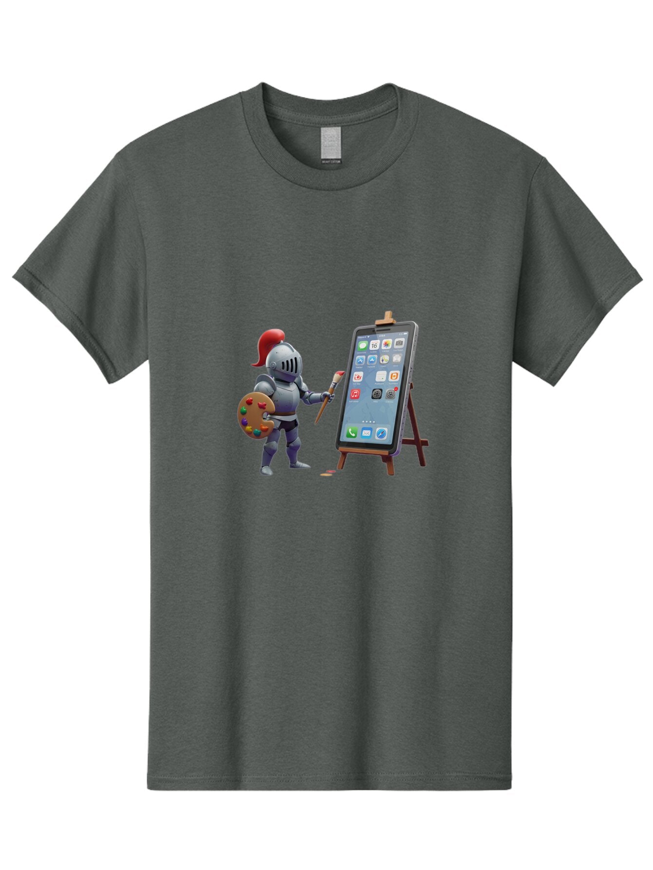 Knight-Painting-Iphone Men'S Graphic Tee, 100% Cotton, Comfortable Casual Summer Wear, Machine Washable, Vintage Camera, Old Camera, Antique Camera, Black Camera, Classic Photography, Photography Equipment, Nostalgic Device, Film Camera, Bar037 1