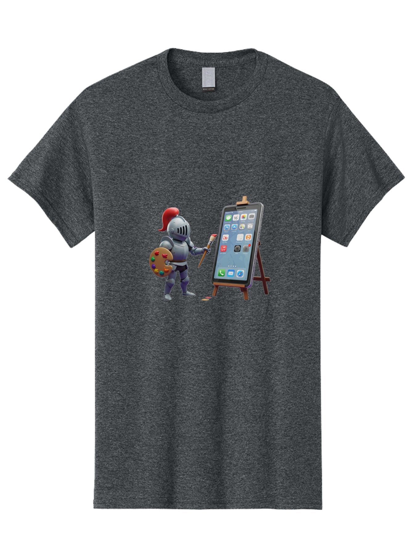 Knight-Painting-Iphone Men'S Graphic Tee, 100% Cotton, Comfortable Casual Summer Wear, Machine Washable, Vintage Camera, Old Camera, Antique Camera, Black Camera, Classic Photography, Photography Equipment, Nostalgic Device, Film Camera, Bar037 9