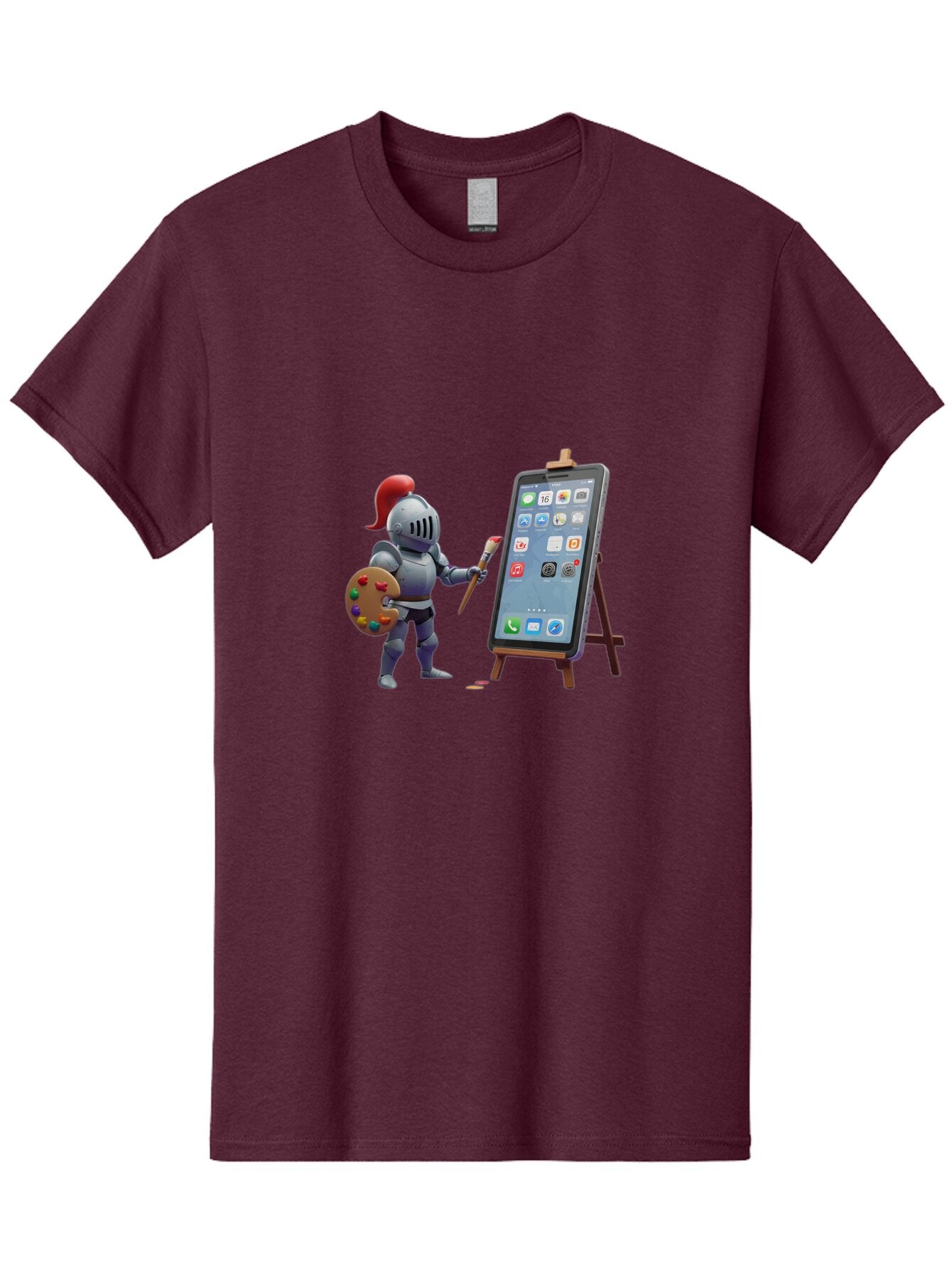 Knight-Painting-Iphone Men'S Graphic Tee, 100% Cotton, Comfortable Casual Summer Wear, Machine Washable, Vintage Camera, Old Camera, Antique Camera, Black Camera, Classic Photography, Photography Equipment, Nostalgic Device, Film Camera, Bar037 15