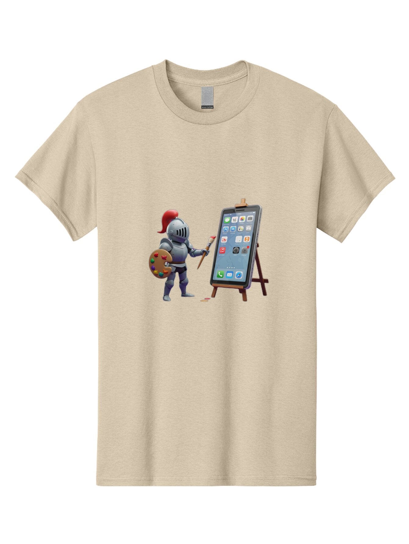 Knight-Painting-Iphone Men'S Graphic Tee, 100% Cotton, Comfortable Casual Summer Wear, Machine Washable, Vintage Camera, Old Camera, Antique Camera, Black Camera, Classic Photography, Photography Equipment, Nostalgic Device, Film Camera, Bar037 2