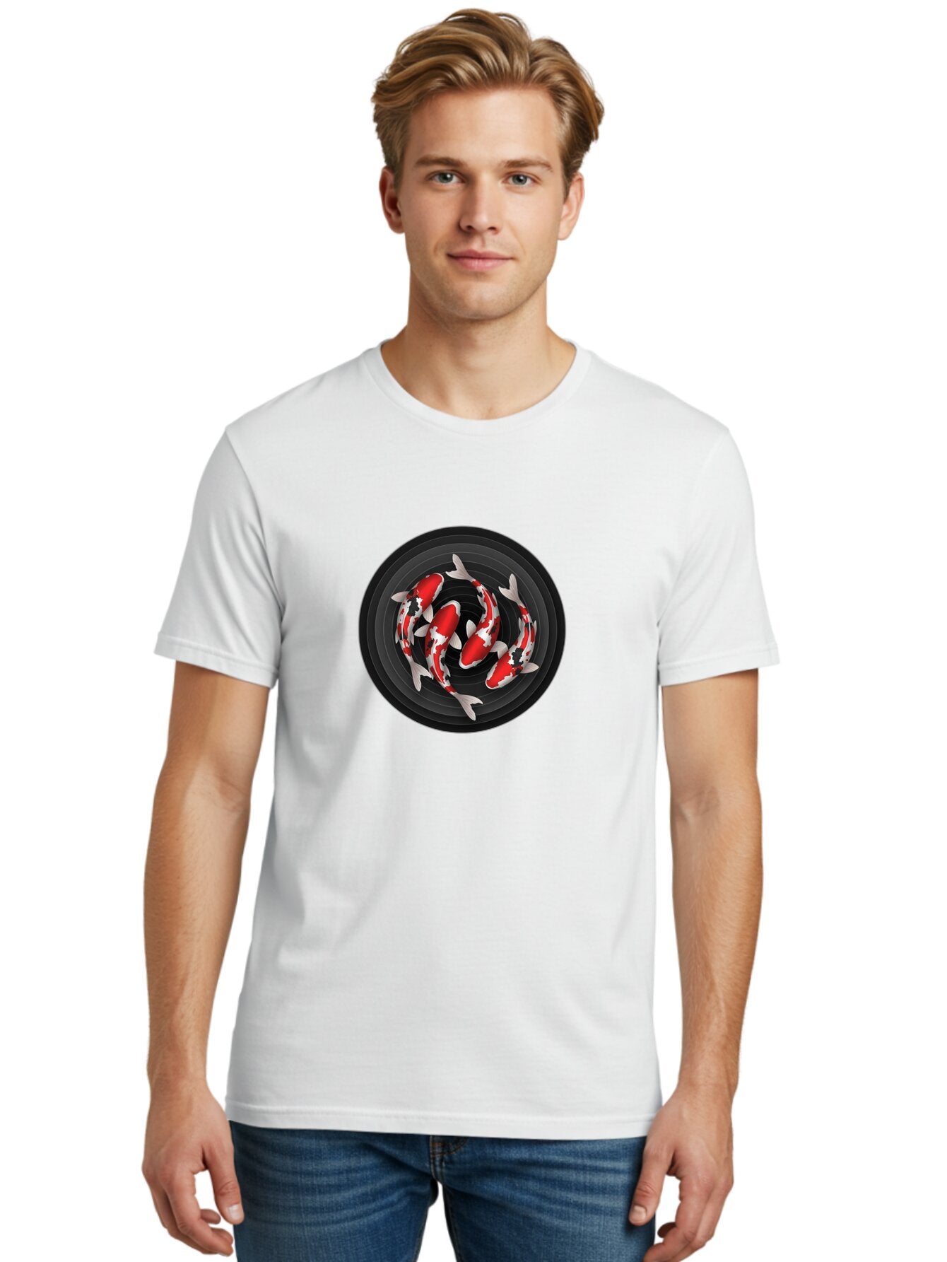 Koi-Fish-1 Men'S Graphic Tee, 100% Cotton, Comfortable Casual Summer Wear, Machine Washable, Vintage Camera, Old Camera, Antique Camera, Black Camera, Classic Photography, Photography Equipment, Nostalgic Device, Film Camera, Camera Art Bar040 18