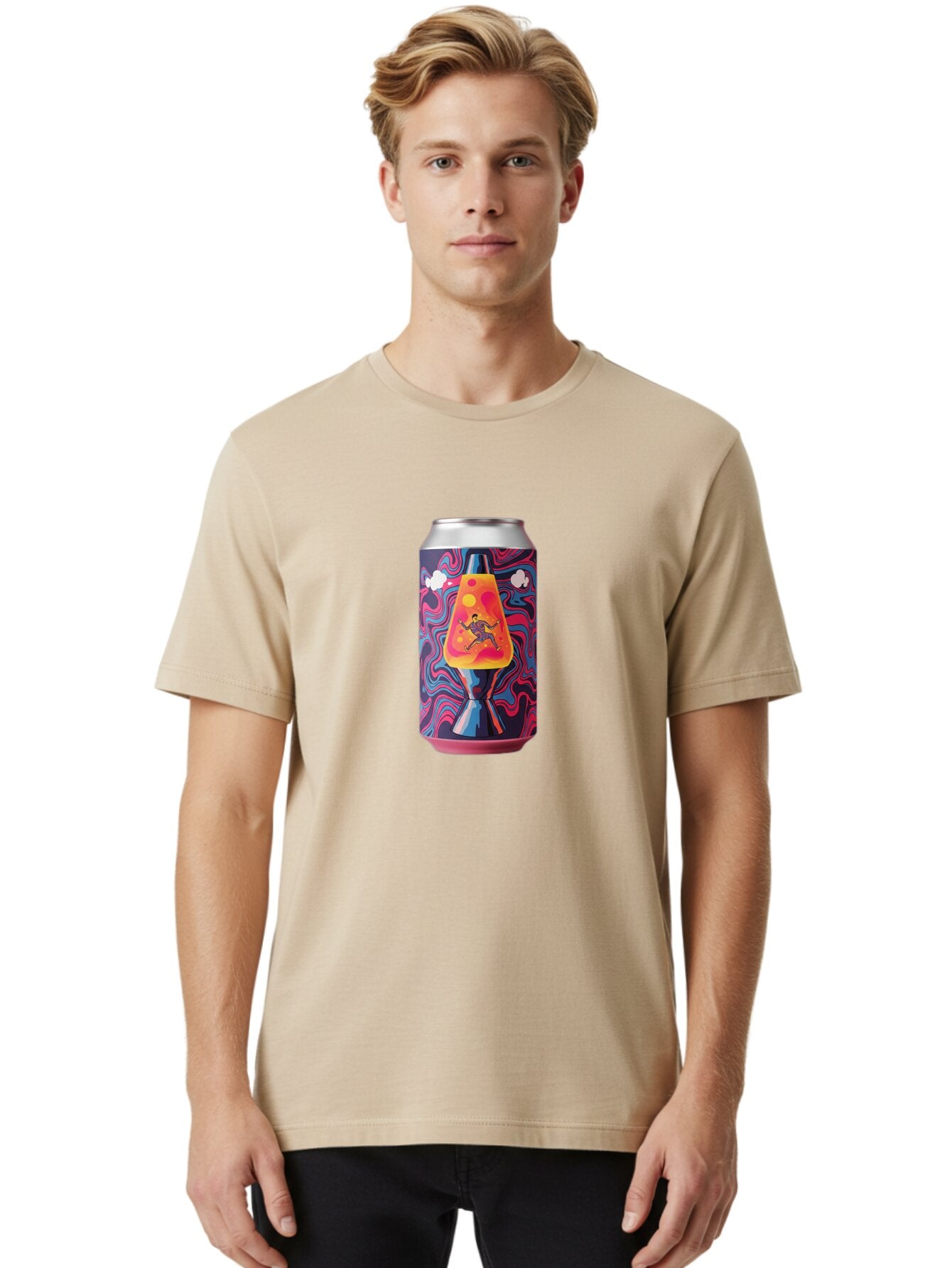 Lava-Lamp-Beer-Can Men'S Graphic Tee, 100% Cotton, Comfortable Casual Summer Wear, Machine Washable, Vintage Camera, Old Camera, Antique Camera, Black Camera, Classic Photography, Photography Equipment, Nostalgic Device, Film Camera, Bar059 21