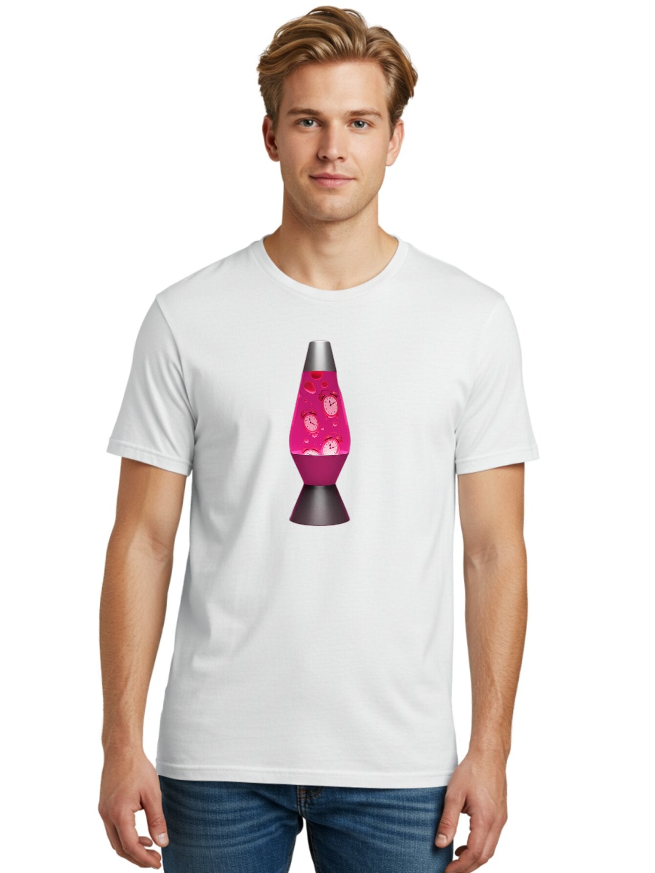 Lava-Lamp-Clock Men'S Graphic Tee, 100% Cotton, Comfortable Casual Summer Wear, Machine Washable, Vintage Camera, Old Camera, Antique Camera, Black Camera, Classic Photography, Photography Equipment, Nostalgic Device, Film Camera, Camera Art Bar063 16