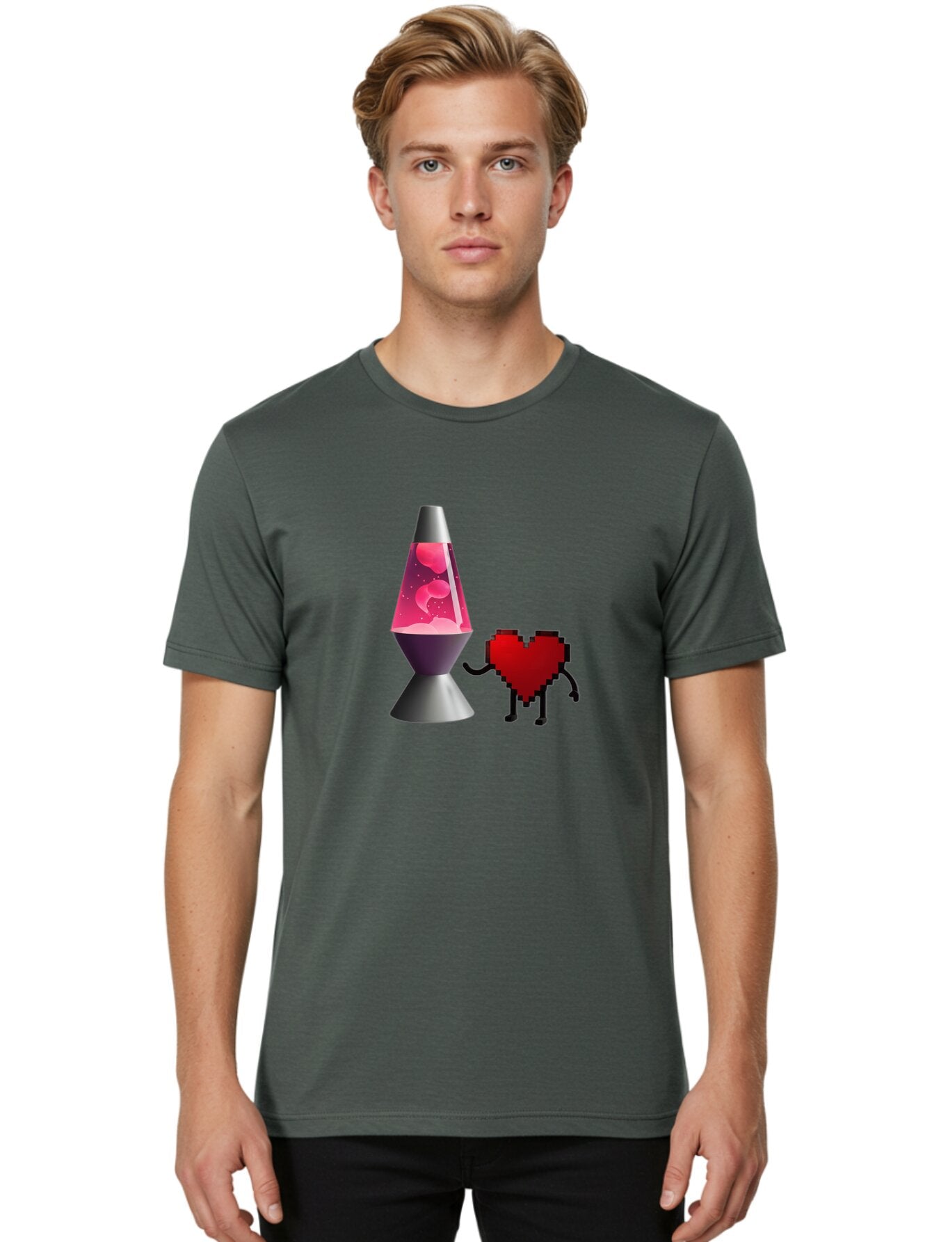 Lava-Lamp-Heart Men'S Graphic Tee, 100% Cotton, Comfortable Casual Summer Wear, Machine Washable, Vintage Camera, Old Camera, Antique Camera, Black Camera, Classic Photography, Photography Equipment, Nostalgic Device, Film Camera, Camera Art Bar064 30