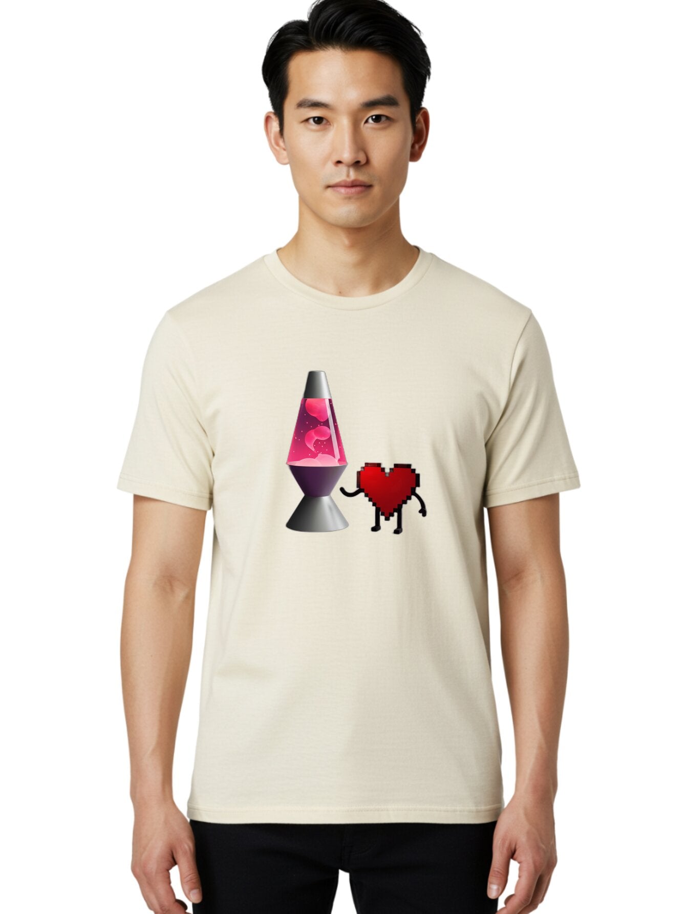 Lava-Lamp-Heart Men'S Graphic Tee, 100% Cotton, Comfortable Casual Summer Wear, Machine Washable, Vintage Camera, Old Camera, Antique Camera, Black Camera, Classic Photography, Photography Equipment, Nostalgic Device, Film Camera, Camera Art Bar064 27
