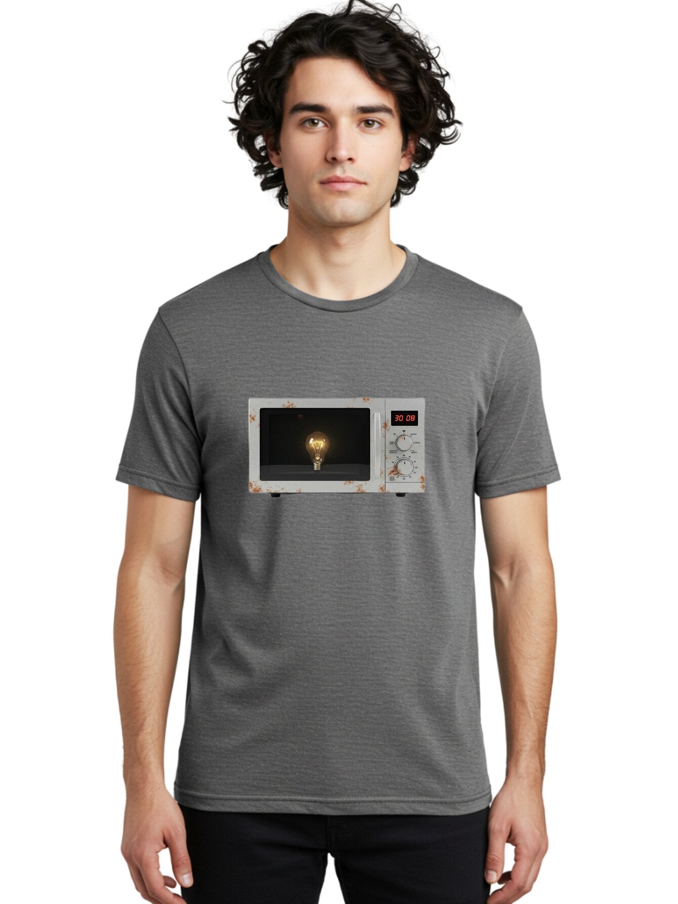 Light-Bulb-In-Microwave Men'S Graphic Tee, 100% Cotton, Comfortable Casual Summer Wear, Machine Washable, Vintage Camera, Old Camera, Antique Camera, Black Camera, Classic Photography, Photography Equipment, Nostalgic Device, Film Camera, Bar075 16
