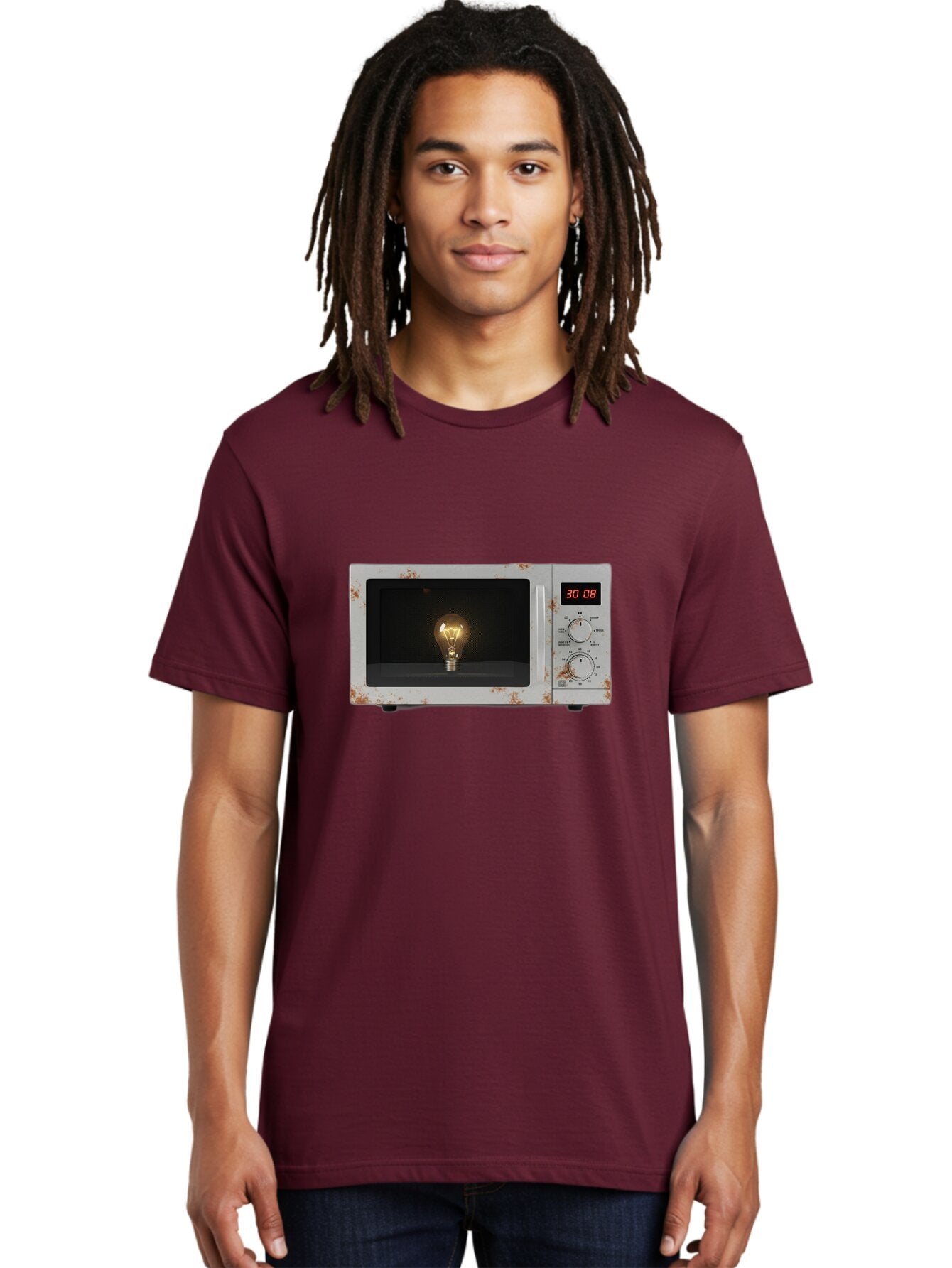 Light-Bulb-In-Microwave Men'S Graphic Tee, 100% Cotton, Comfortable Casual Summer Wear, Machine Washable, Vintage Camera, Old Camera, Antique Camera, Black Camera, Classic Photography, Photography Equipment, Nostalgic Device, Film Camera, Bar075 25