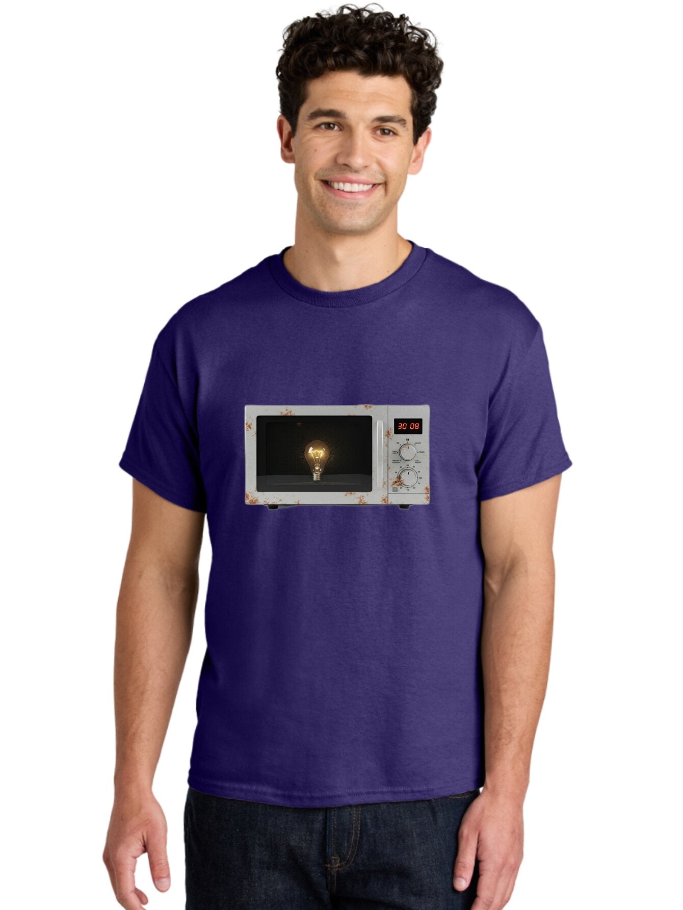 Light-Bulb-In-Microwave Men'S Graphic Tee, 100% Cotton, Comfortable Casual Summer Wear, Machine Washable, Vintage Camera, Old Camera, Antique Camera, Black Camera, Classic Photography, Photography Equipment, Nostalgic Device, Film Camera, Bar075 24