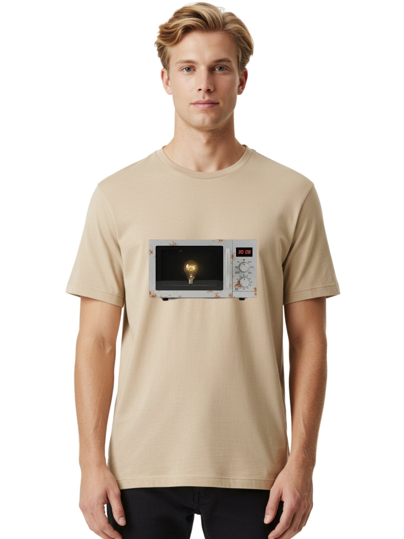Light-Bulb-In-Microwave Men'S Graphic Tee, 100% Cotton, Comfortable Casual Summer Wear, Machine Washable, Vintage Camera, Old Camera, Antique Camera, Black Camera, Classic Photography, Photography Equipment, Nostalgic Device, Film Camera, Bar075 30
