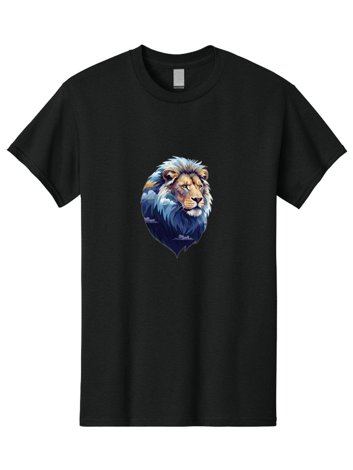 Lion-Double-Exposure Men'S Graphic Tee, 100% Cotton, Comfortable Casual Summer Wear, Machine Washable, Vintage Camera, Old Camera, Antique Camera, Black Camera, Classic Photography, Photography Equipment, Nostalgic Device, Film Camera, Bar081 13