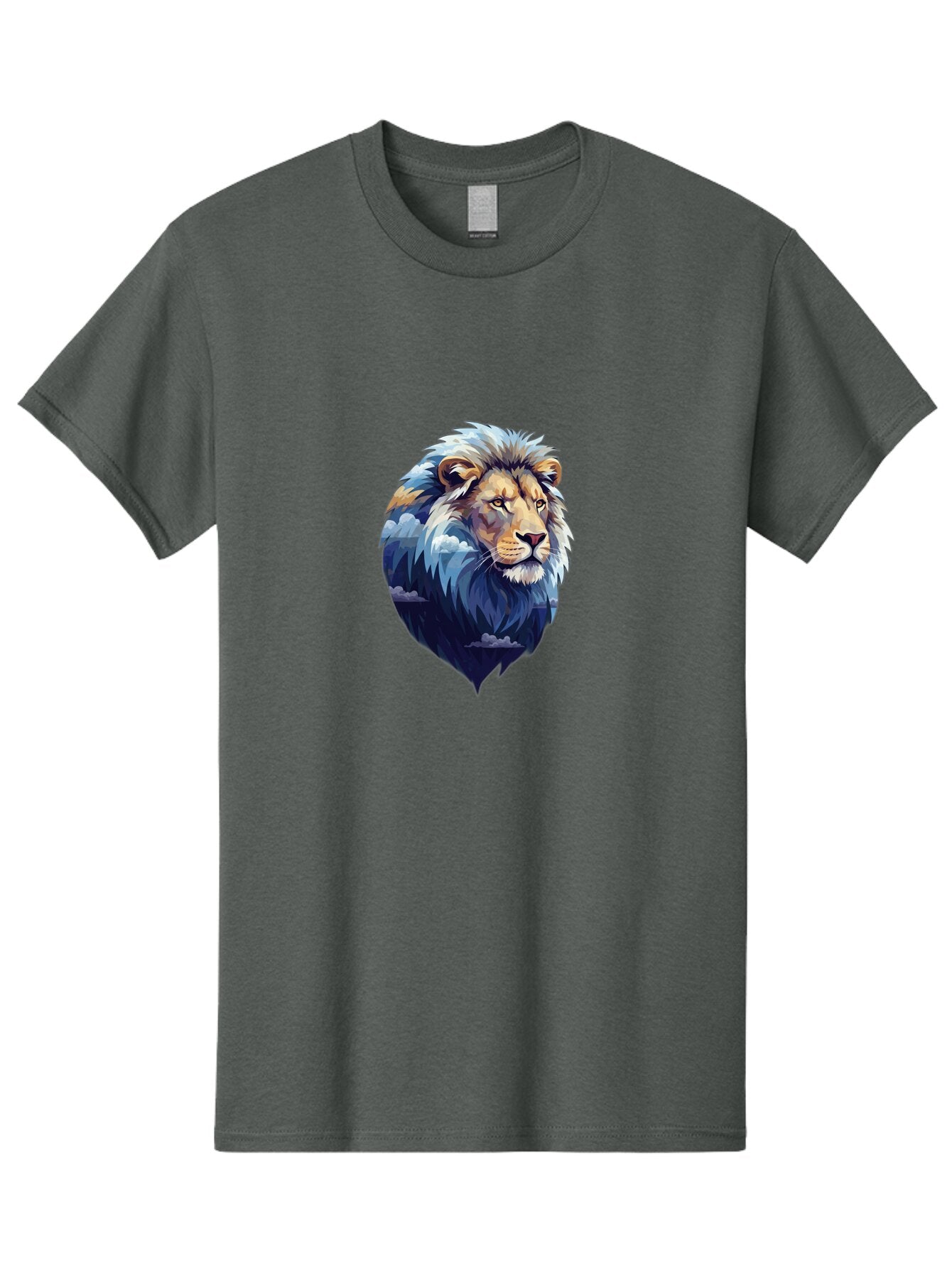Lion-Double-Exposure Men'S Graphic Tee, 100% Cotton, Comfortable Casual Summer Wear, Machine Washable, Vintage Camera, Old Camera, Antique Camera, Black Camera, Classic Photography, Photography Equipment, Nostalgic Device, Film Camera, Bar081 12