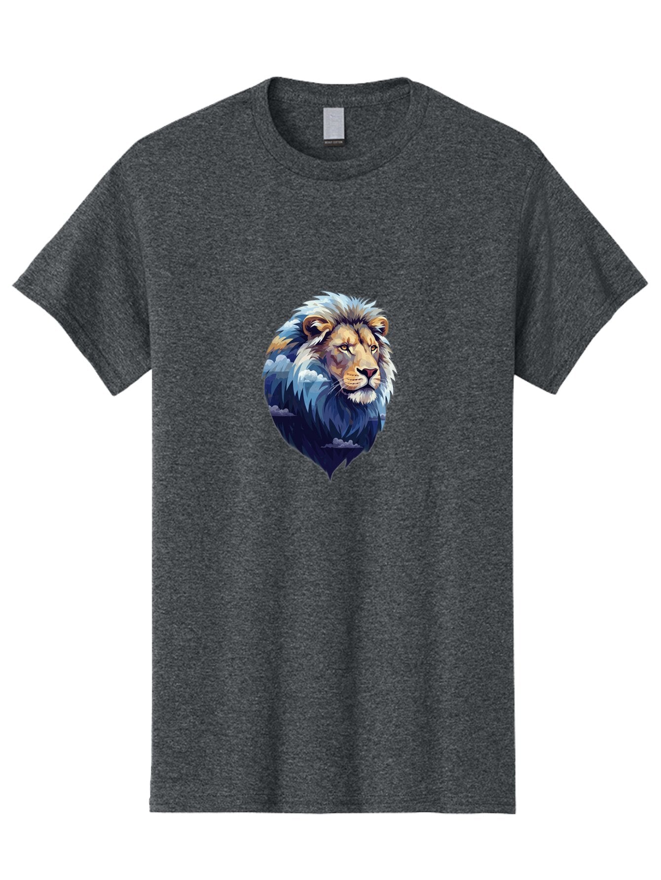 Lion-Double-Exposure Men'S Graphic Tee, 100% Cotton, Comfortable Casual Summer Wear, Machine Washable, Vintage Camera, Old Camera, Antique Camera, Black Camera, Classic Photography, Photography Equipment, Nostalgic Device, Film Camera, Bar081 10