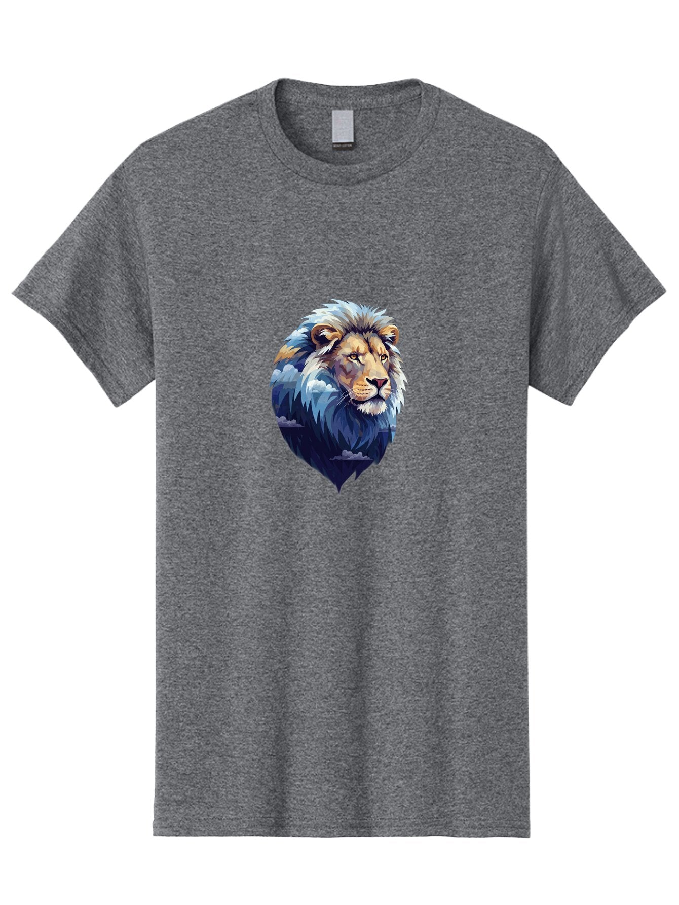 Lion-Double-Exposure Men'S Graphic Tee, 100% Cotton, Comfortable Casual Summer Wear, Machine Washable, Vintage Camera, Old Camera, Antique Camera, Black Camera, Classic Photography, Photography Equipment, Nostalgic Device, Film Camera, Bar081 2