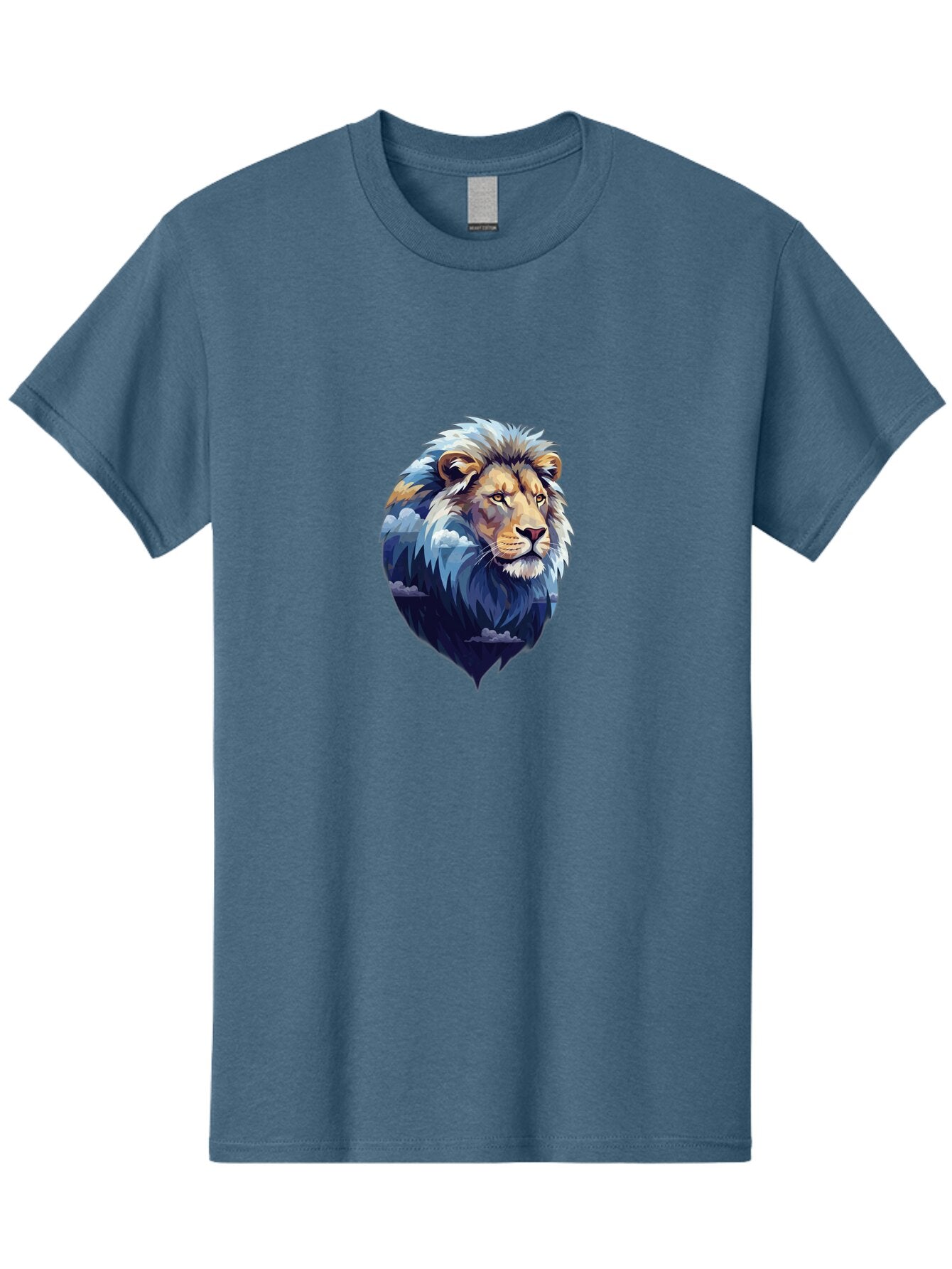 Lion-Double-Exposure Men'S Graphic Tee, 100% Cotton, Comfortable Casual Summer Wear, Machine Washable, Vintage Camera, Old Camera, Antique Camera, Black Camera, Classic Photography, Photography Equipment, Nostalgic Device, Film Camera, Bar081 7
